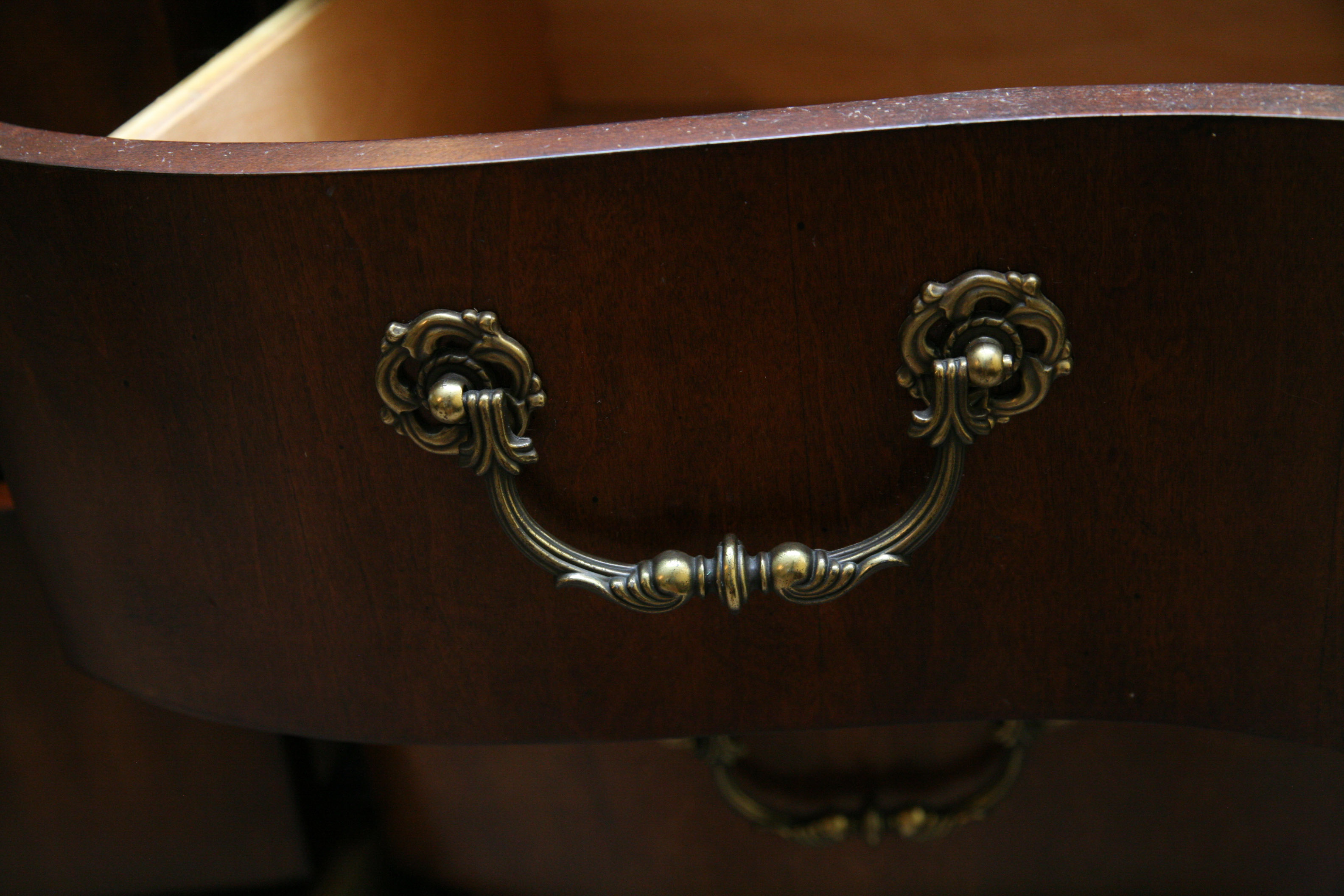 Contemporary Louis XV Style Dresser With Mirror