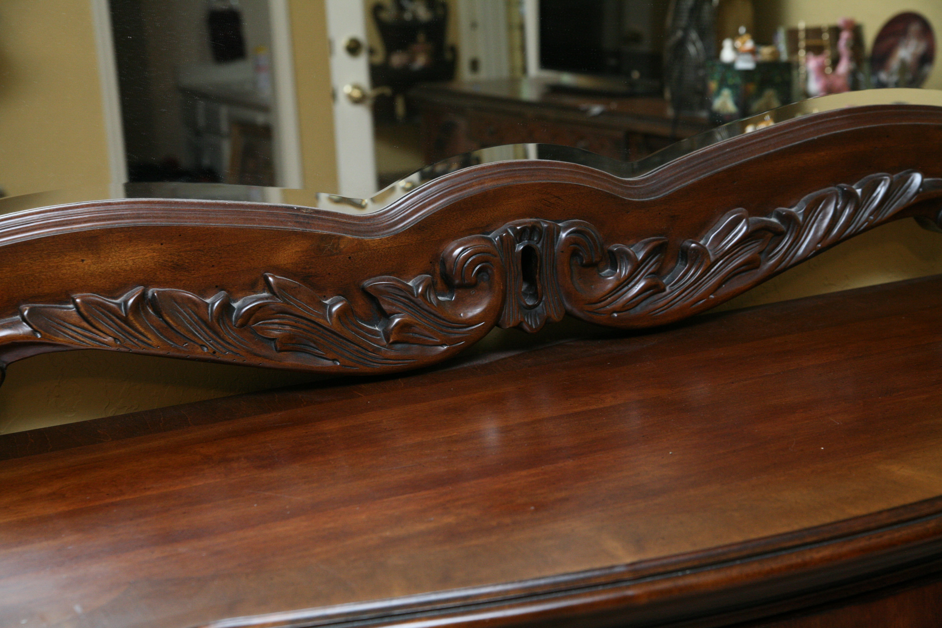 Contemporary Louis XV Style Dresser With Mirror