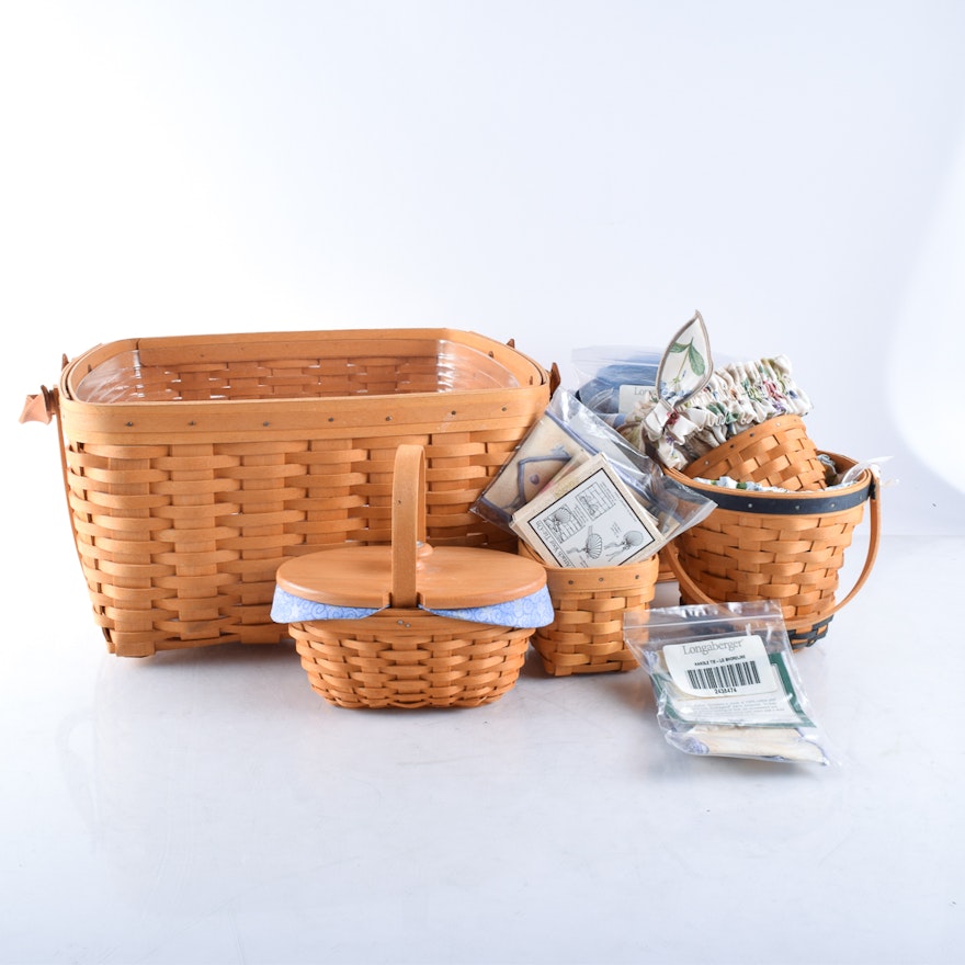 Assortment of Hand Woven Longaberger Baskets