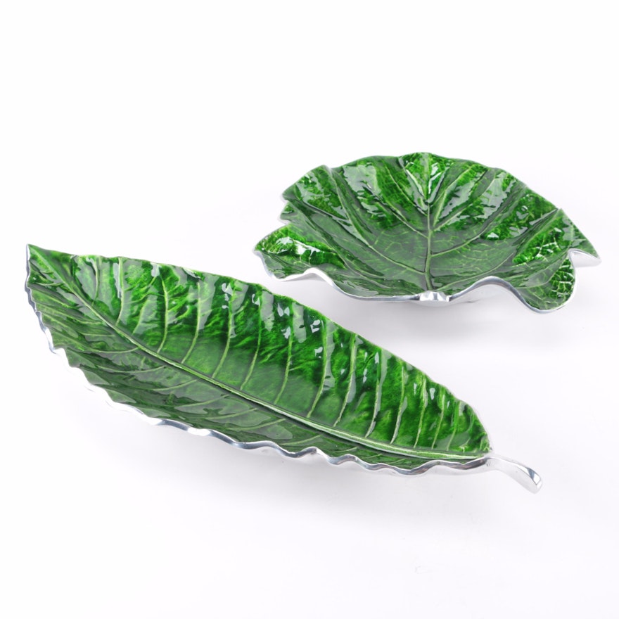 Metal Leaf-Shaped Bowls