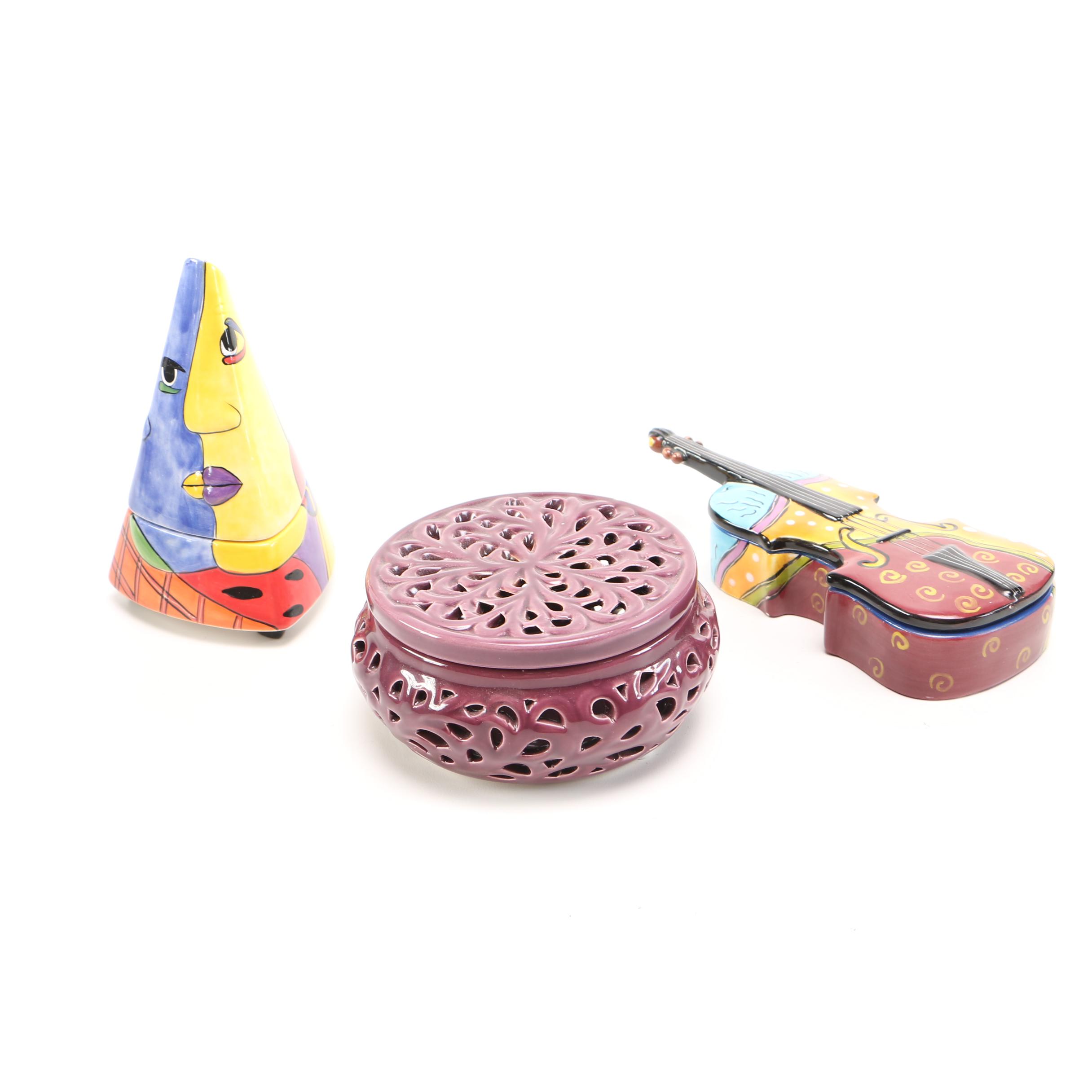 Decorative Ceramic Boxes, Including Muzeum