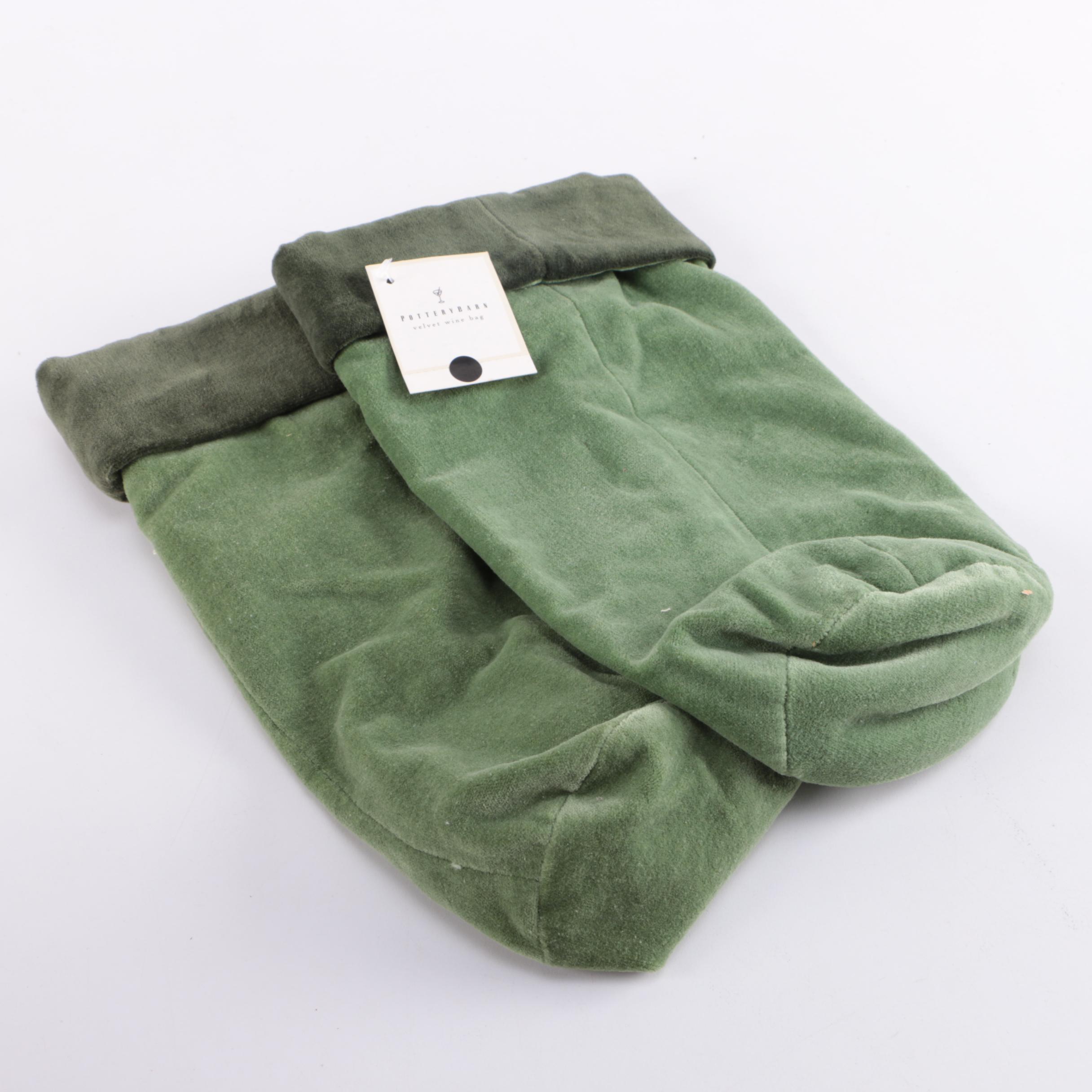 Wine Accessories Including Pottery Barn Velvet Wine Bag