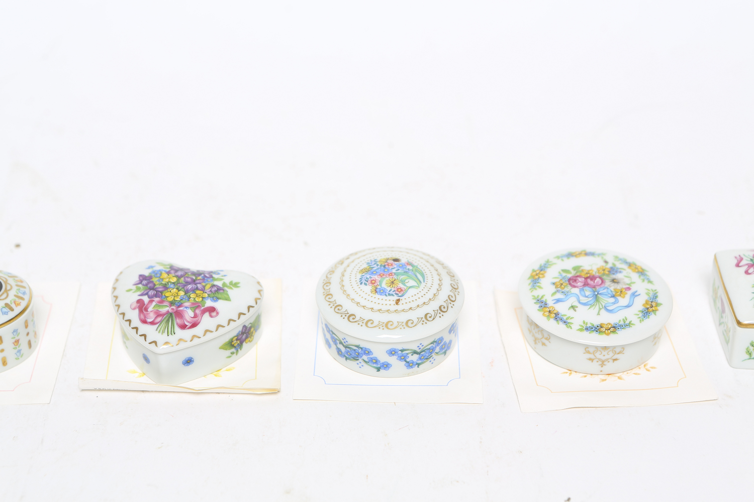 Vintage Cadeaux D'Amour Limoges Porcelain Trinket Boxes