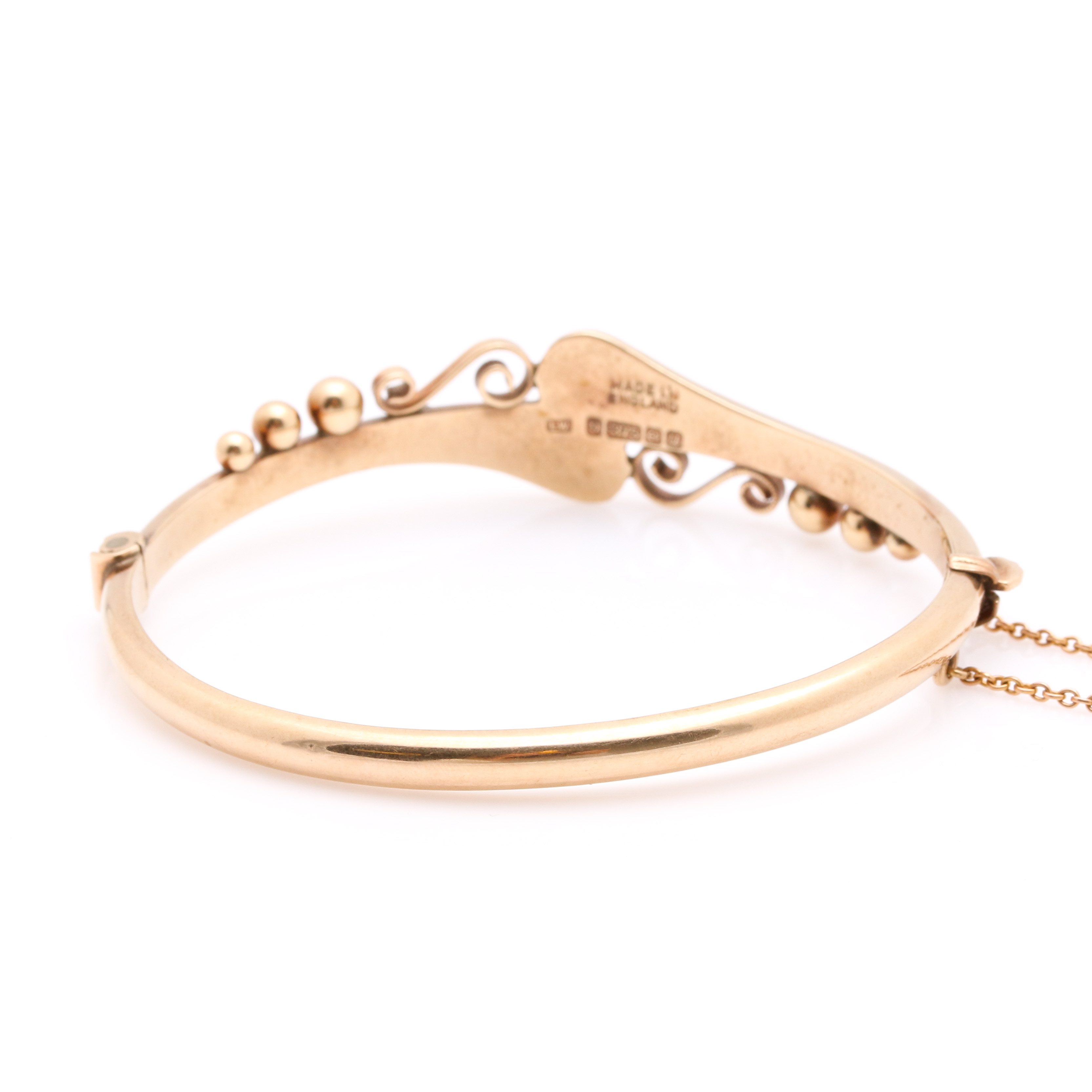 9K Yellow Gold Hinged Bangle Bracelet