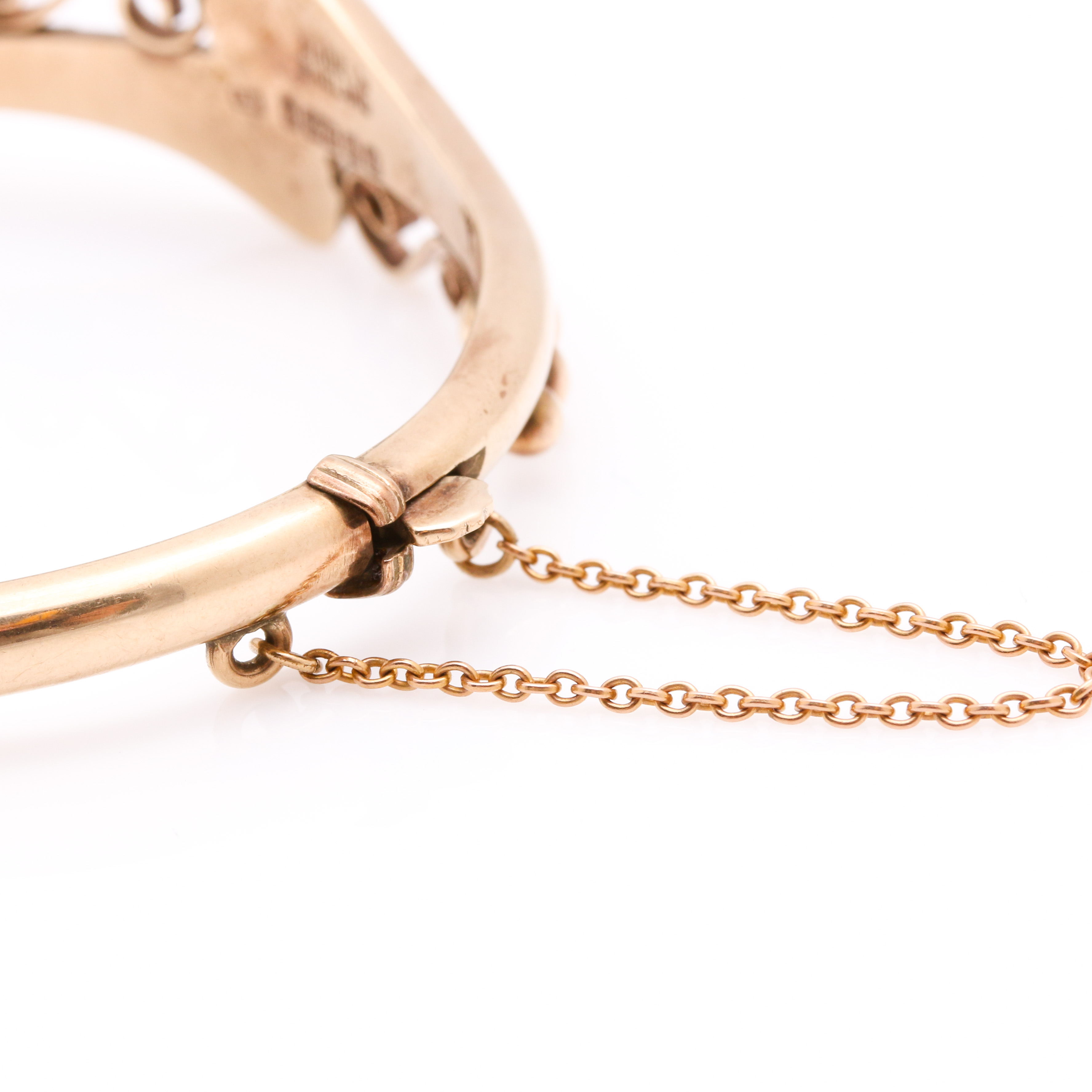 9K Yellow Gold Hinged Bangle Bracelet