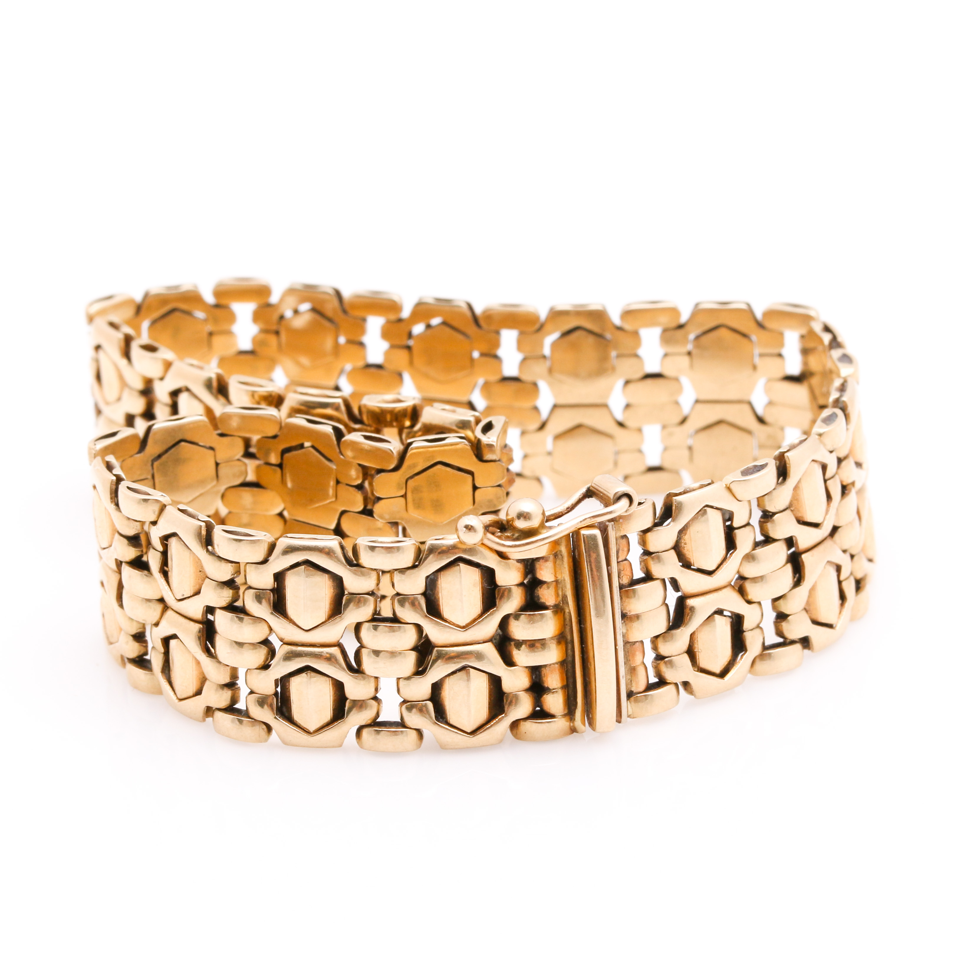 14K Yellow Gold Fancy Link Bracelet