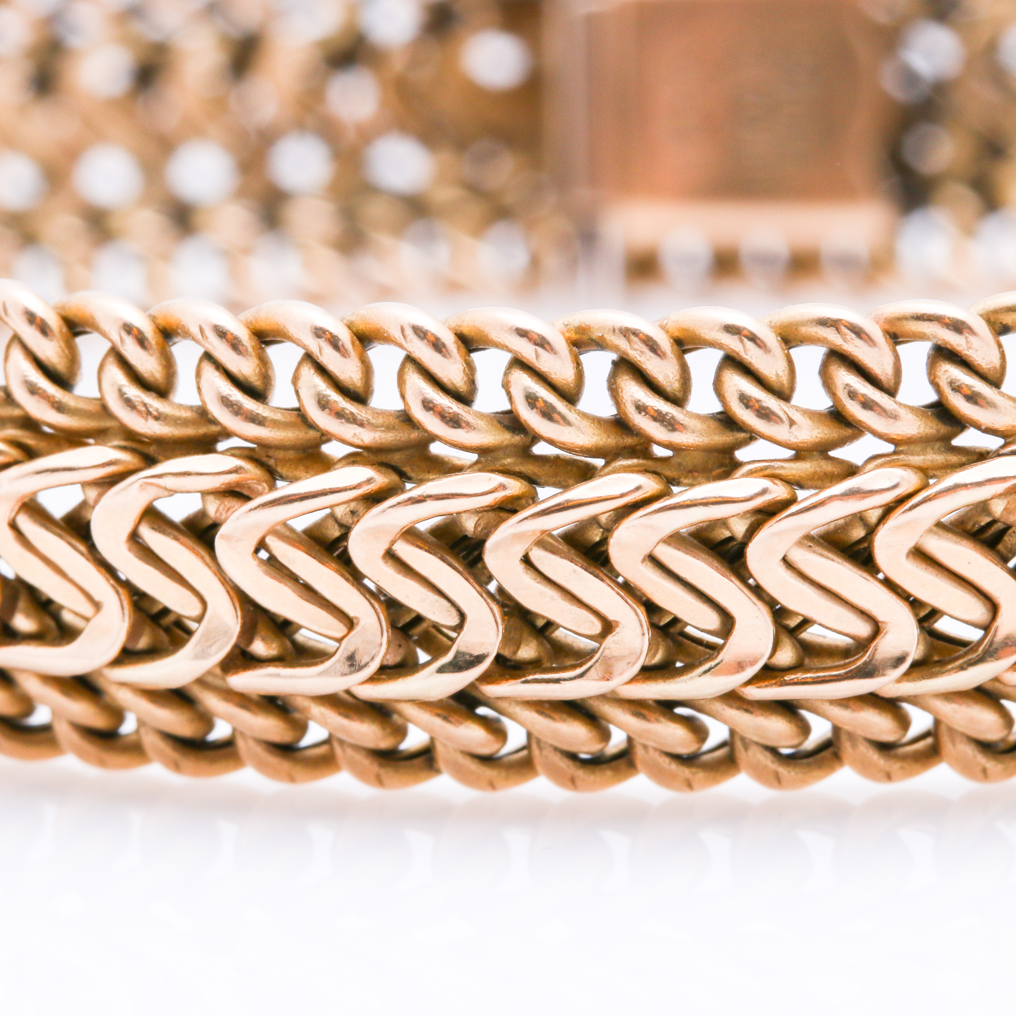 14K Yellow Gold Fancy Link Chain Bracelet