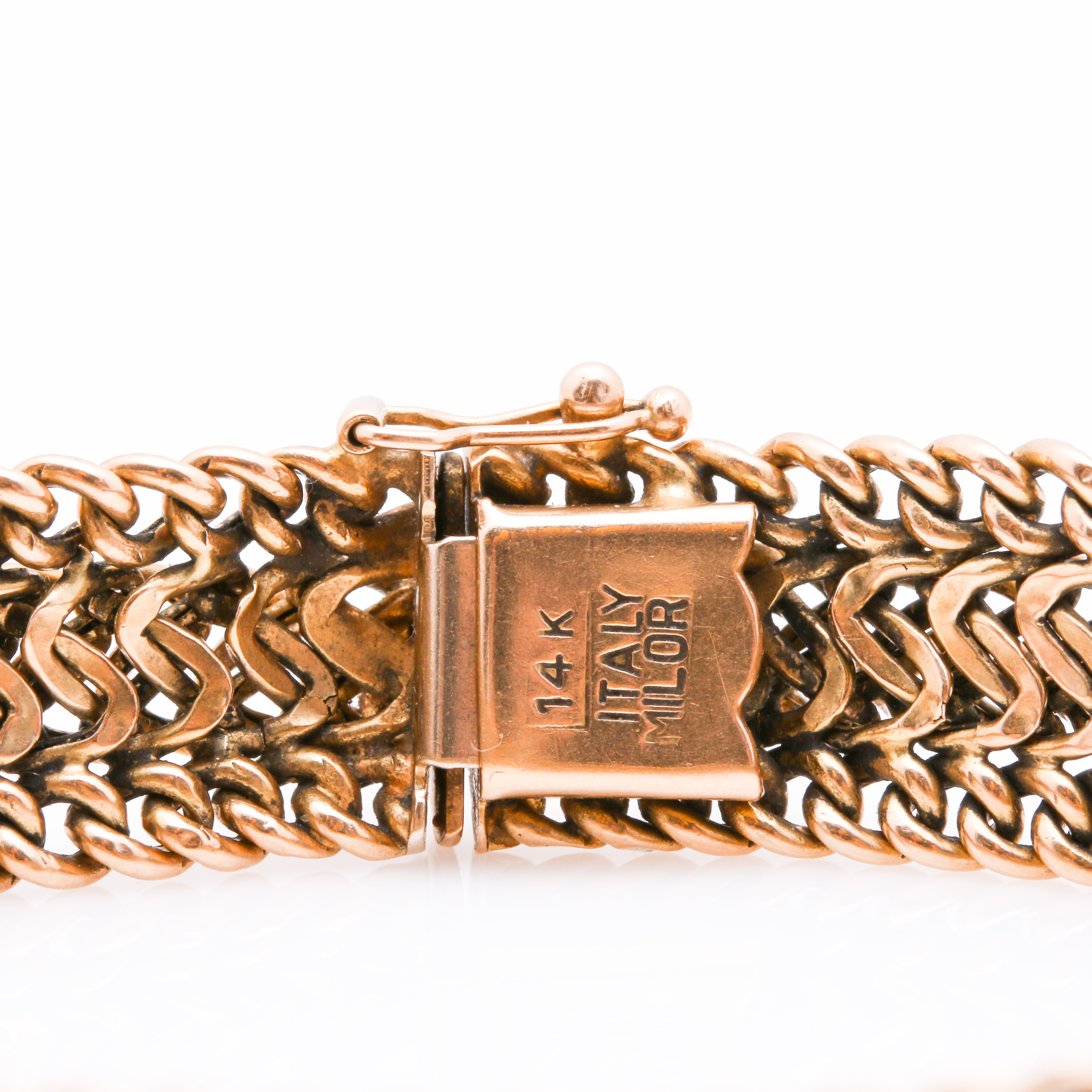14K Yellow Gold Fancy Link Chain Bracelet
