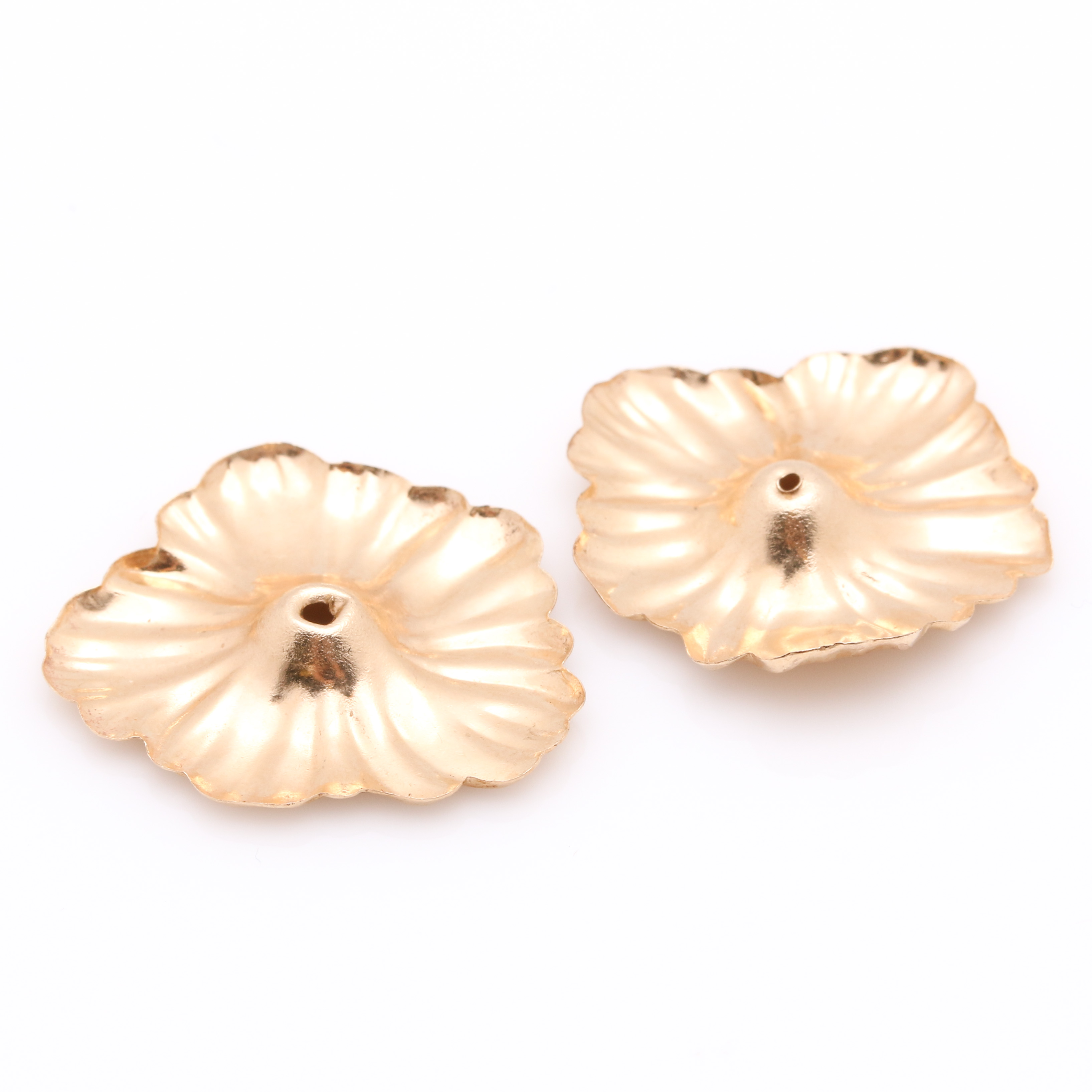 14K Yellow Gold Floral Earring Jackets