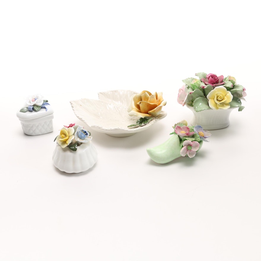 Assorted Porcelain Floral Bouquets Featuring Aynsley