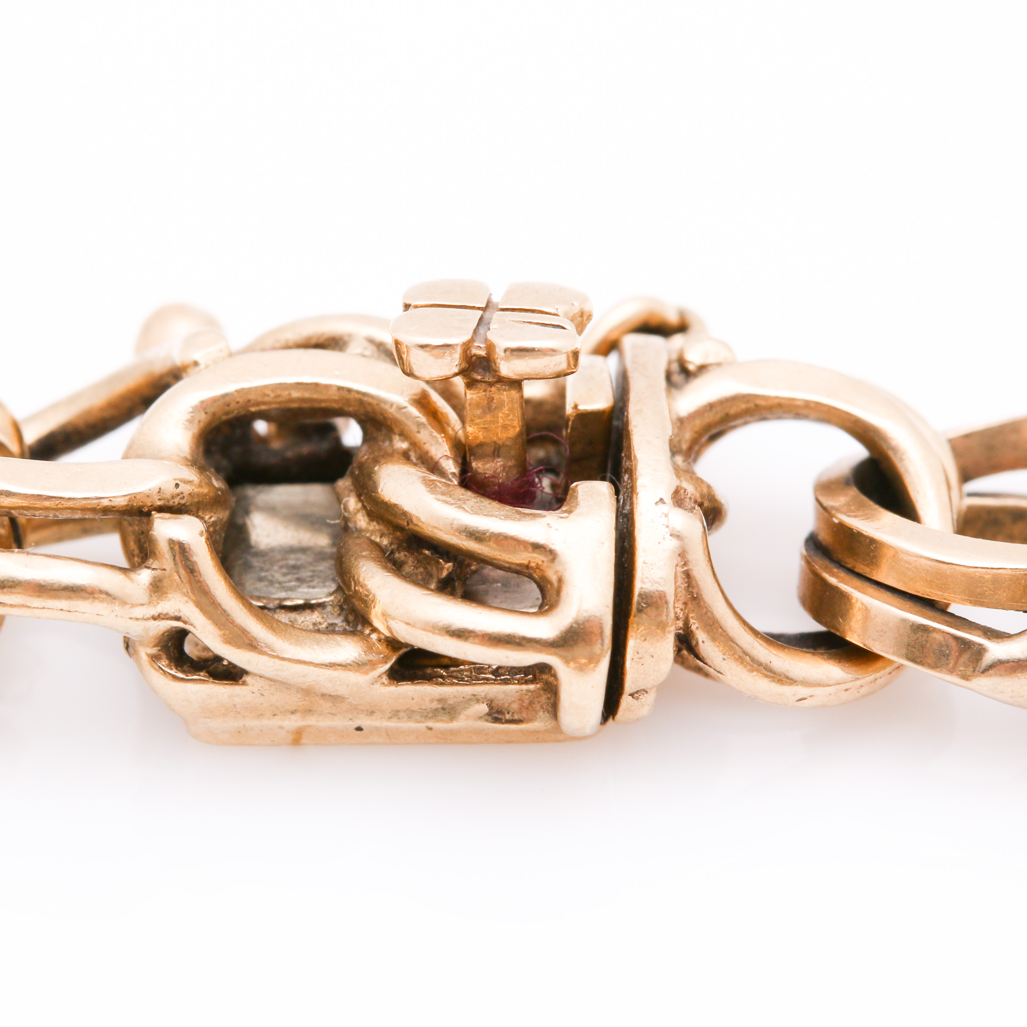 14K Yellow Gold Double Link Curb Bracelet