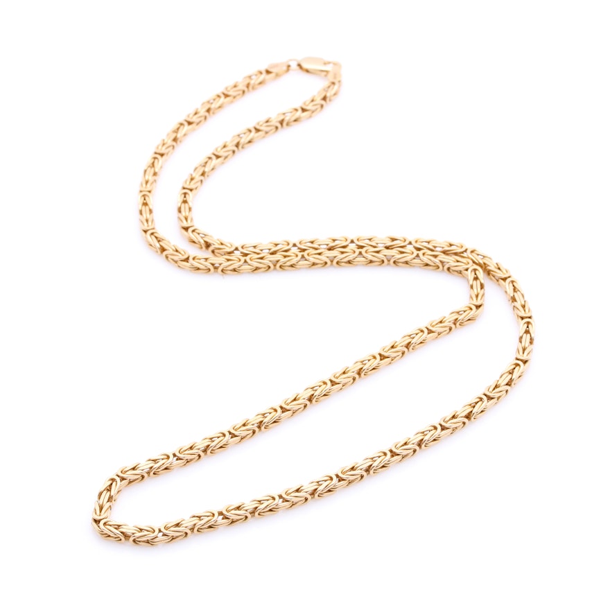 14K Yellow Gold Byzantine Chain Necklace