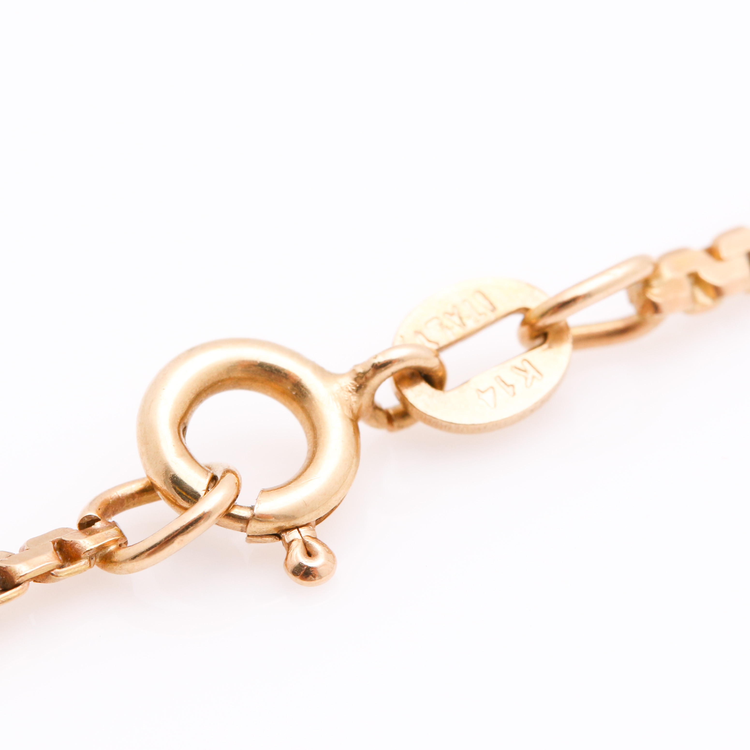 14K Yellow Gold Fancy Link Chain Necklace