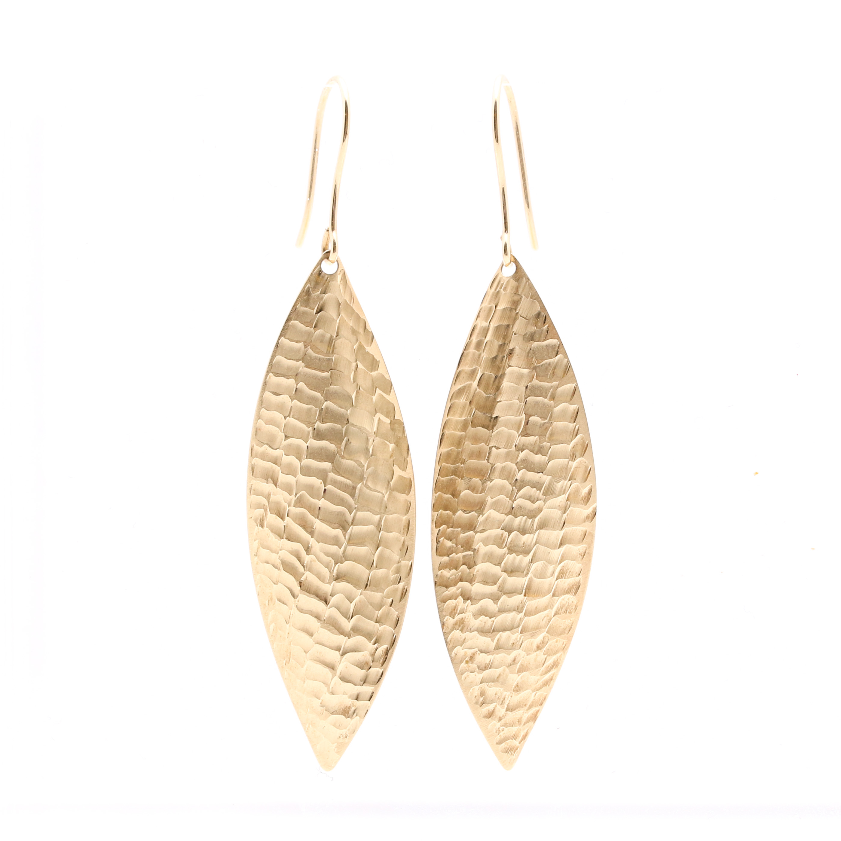 14K Yellow Gold Hook Drop Earrings