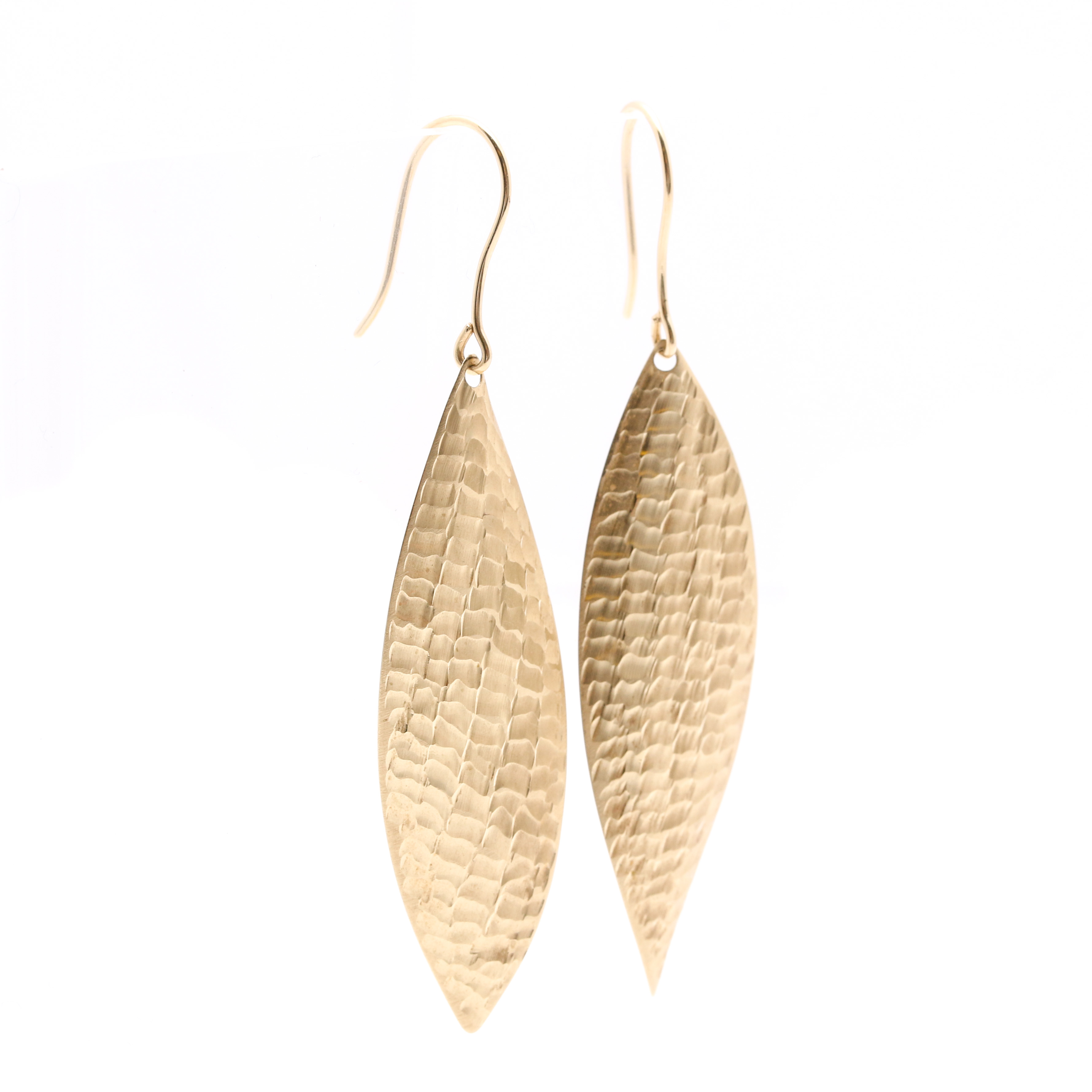 14K Yellow Gold Hook Drop Earrings
