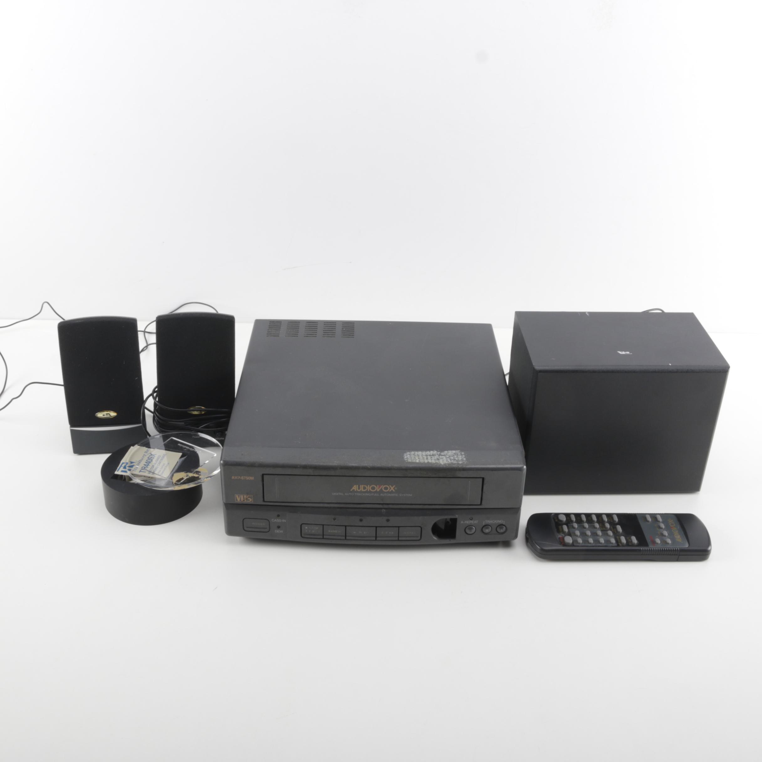 Audiovox AVP-6750M VHS Player with CA Speakers