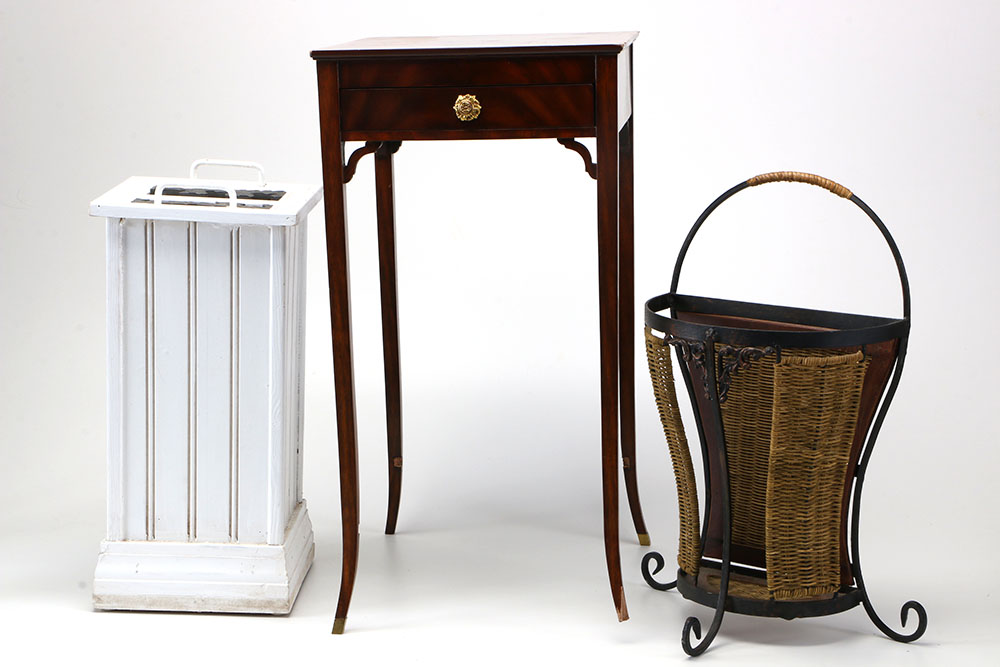 Mahogany Side Table by Maitland-Smith With Umbrella Stands