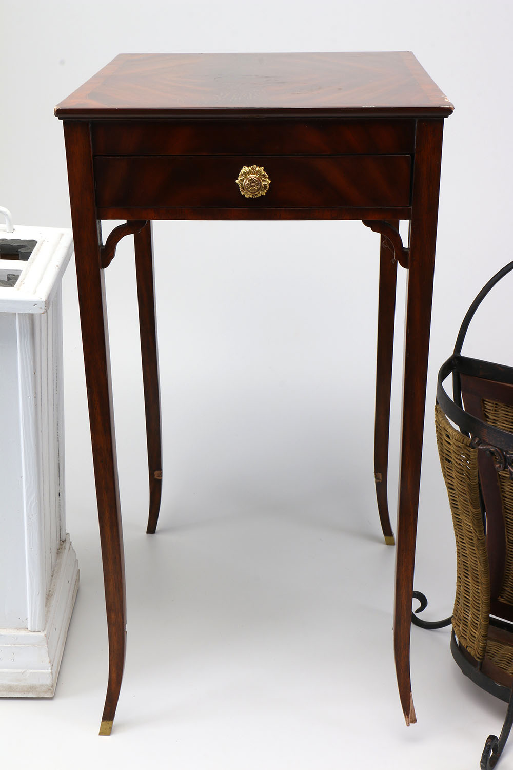 Mahogany Side Table by Maitland-Smith With Umbrella Stands