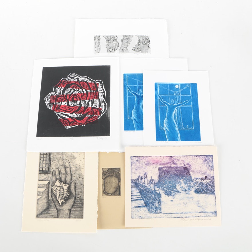 Assortment of Limited Edition Intaglio Prints on Paper