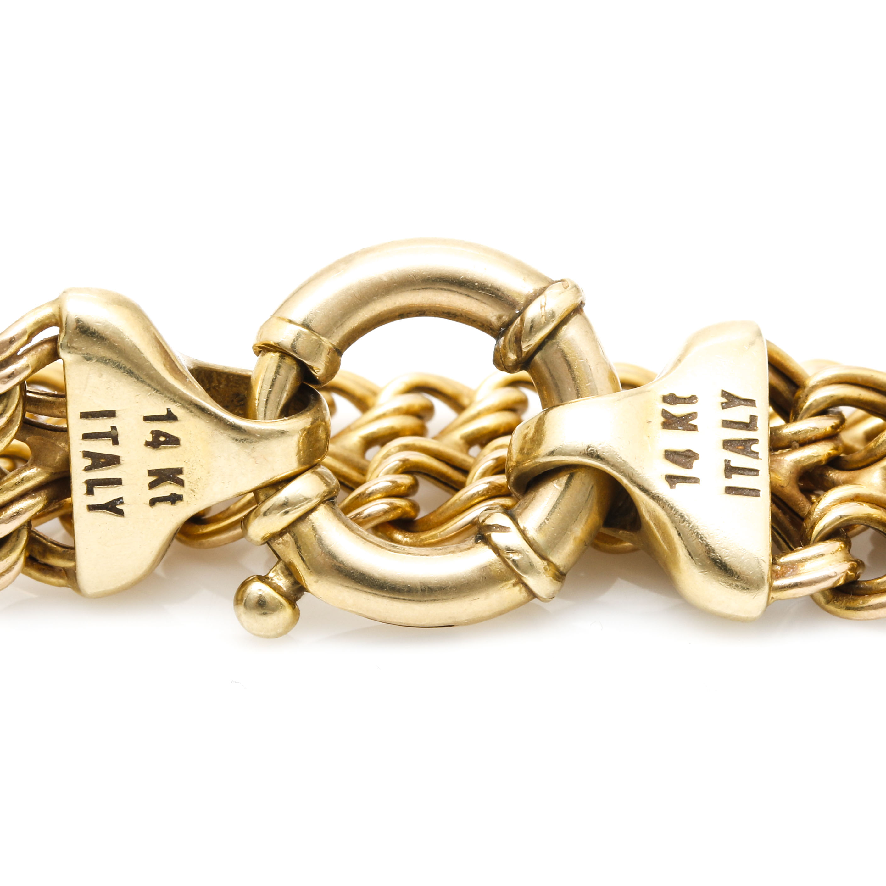 14K Yellow Gold Double Row Curb Chain Necklace