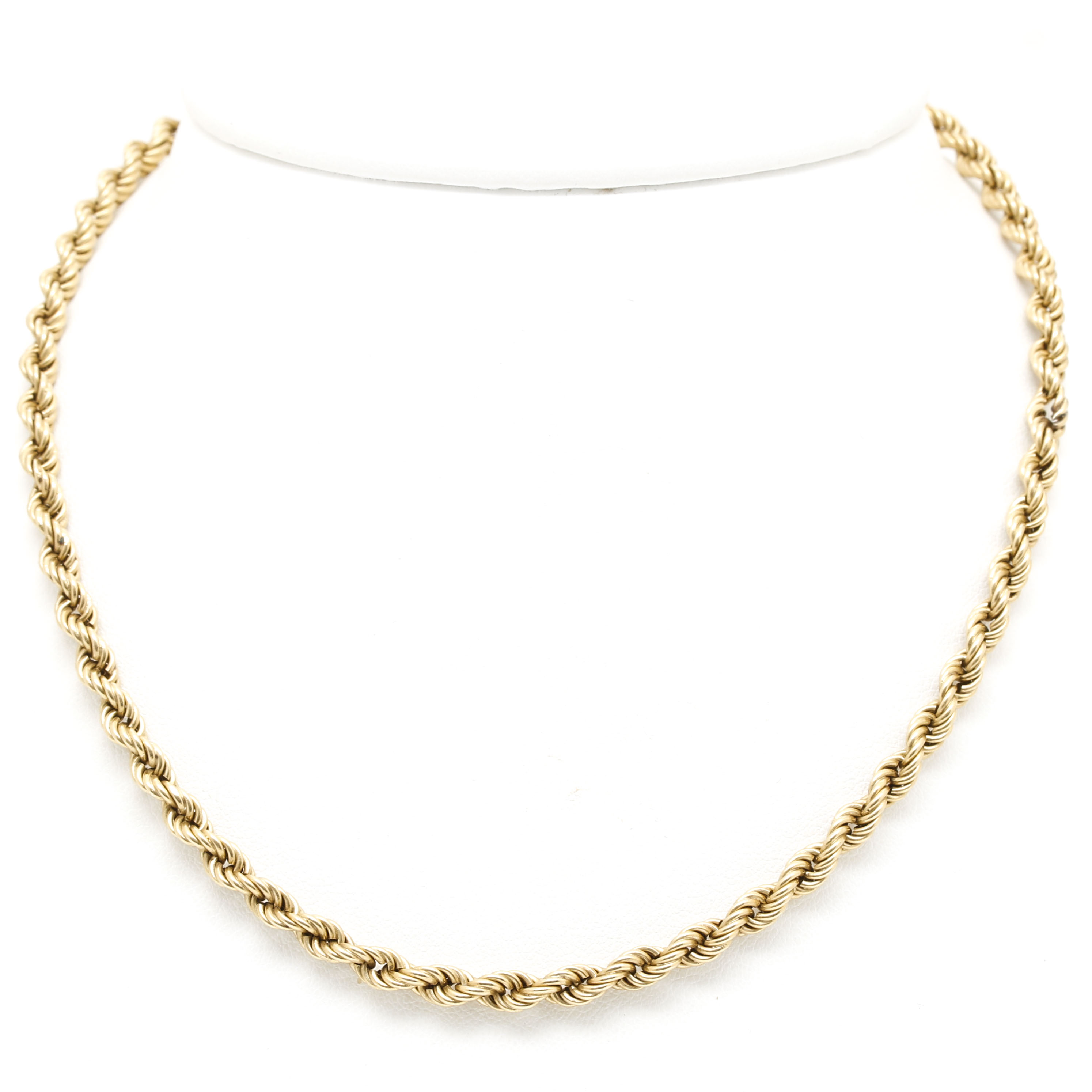 14K Yellow Gold Rope Chain Necklace