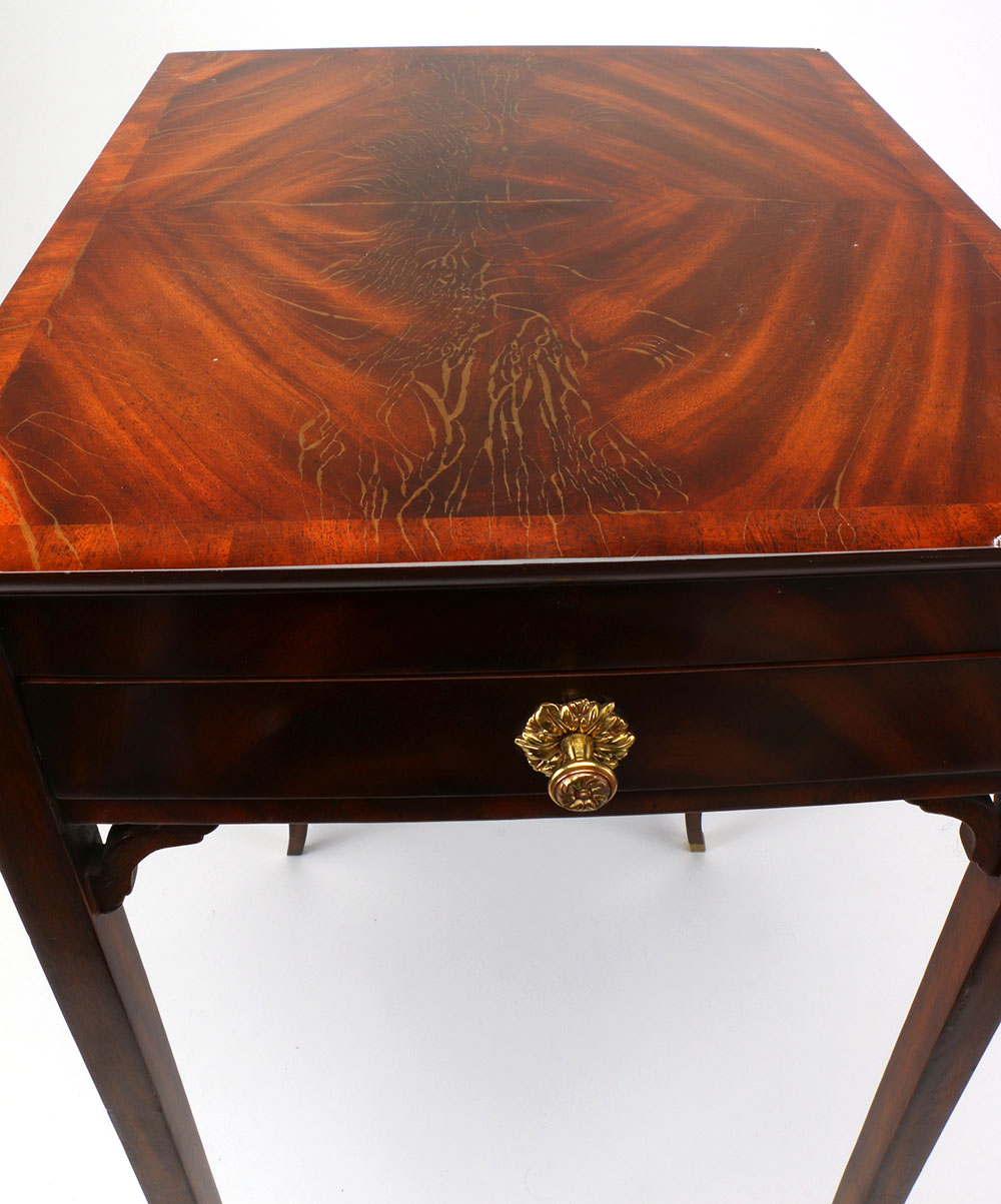 Mahogany Side Table by Maitland-Smith With Umbrella Stands