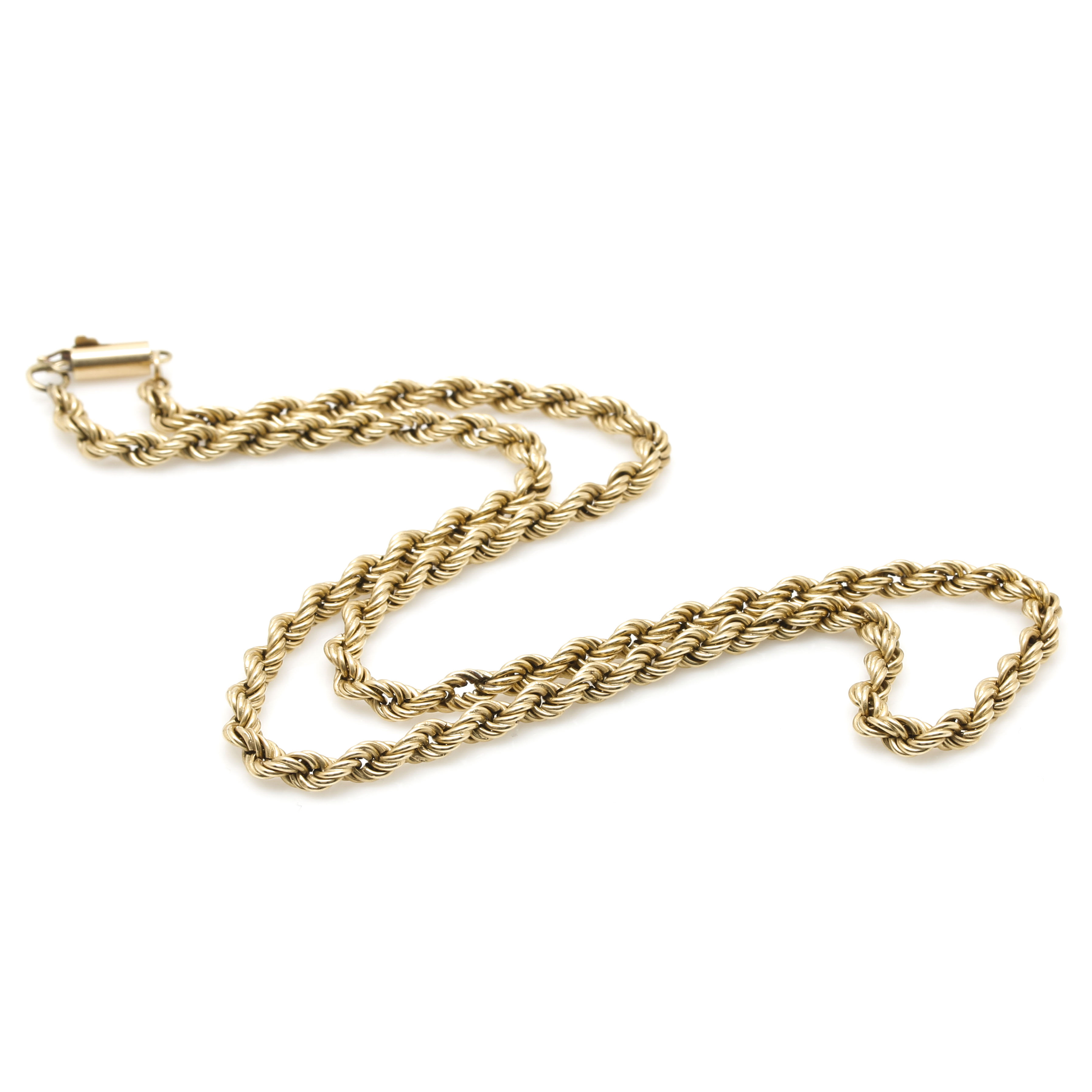 14K Yellow Gold Rope Chain Necklace
