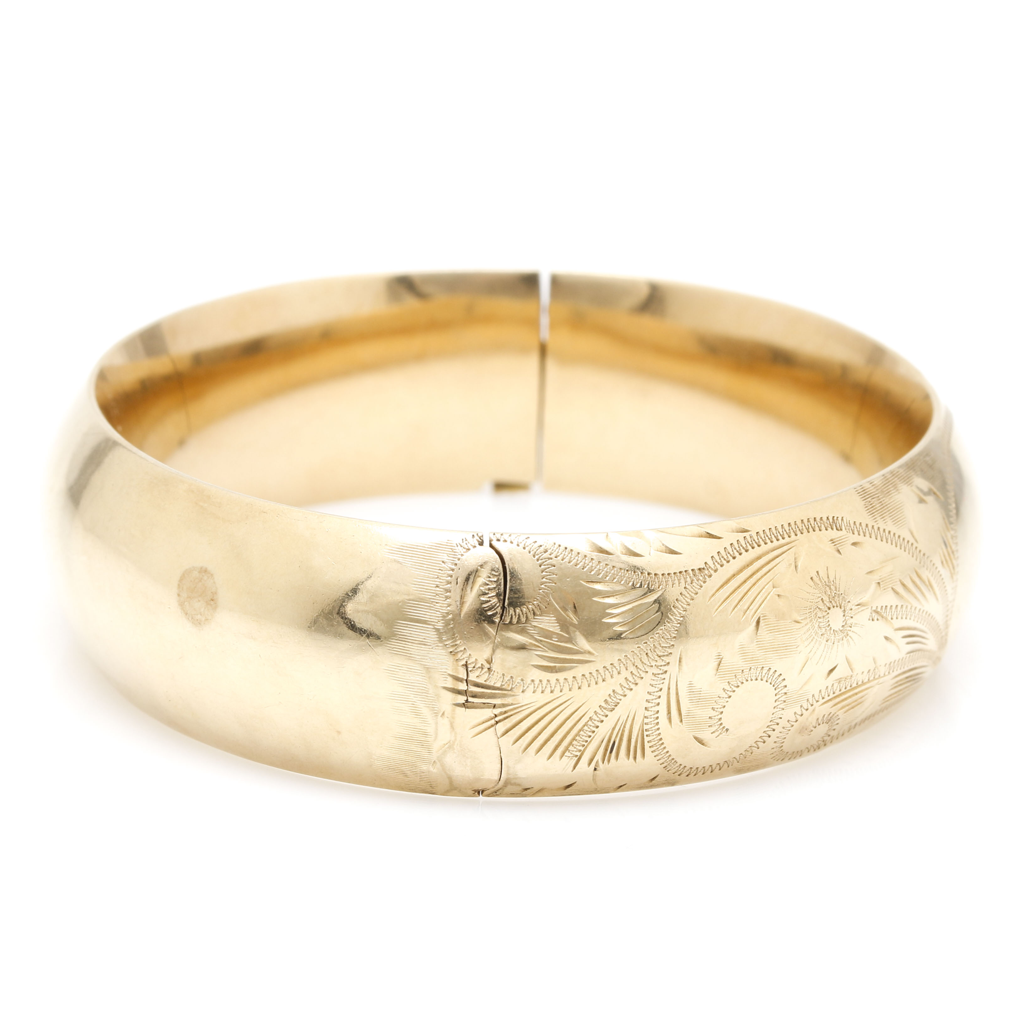 14K Yellow Gold Hinged Bangle