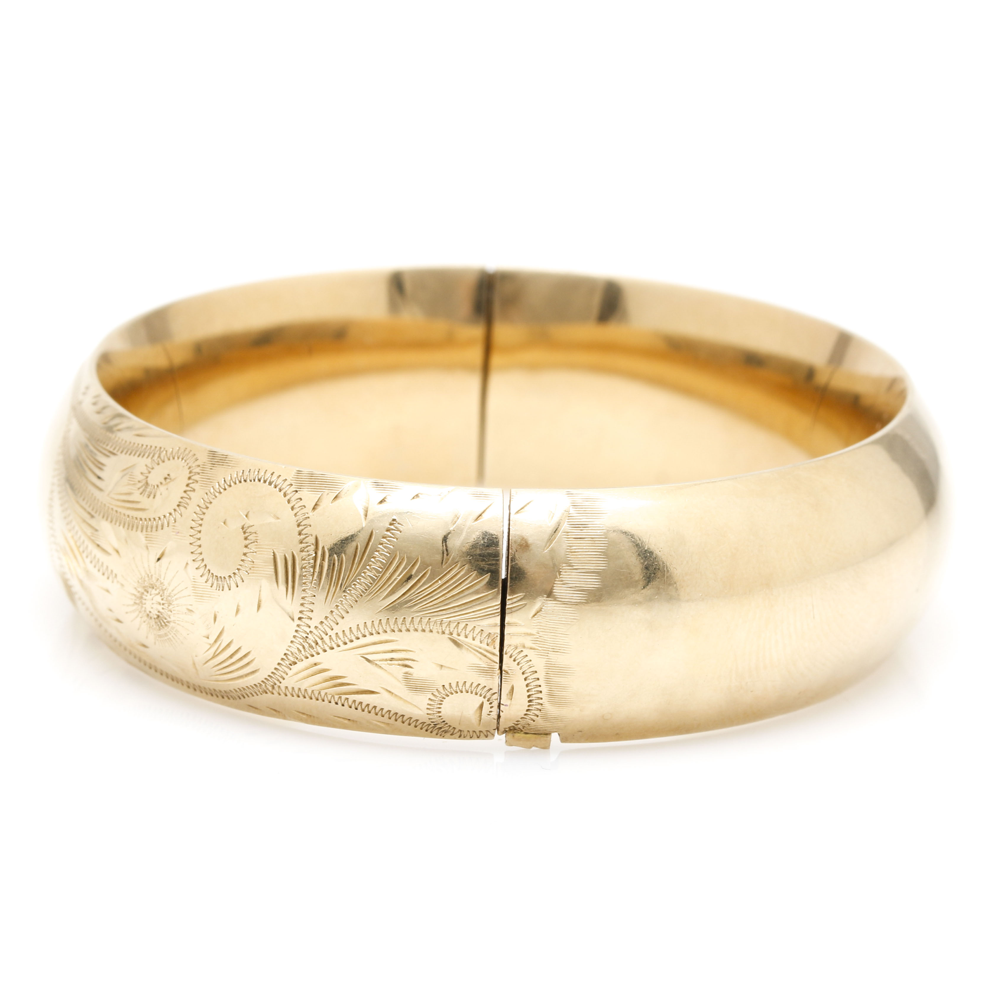 14K Yellow Gold Hinged Bangle