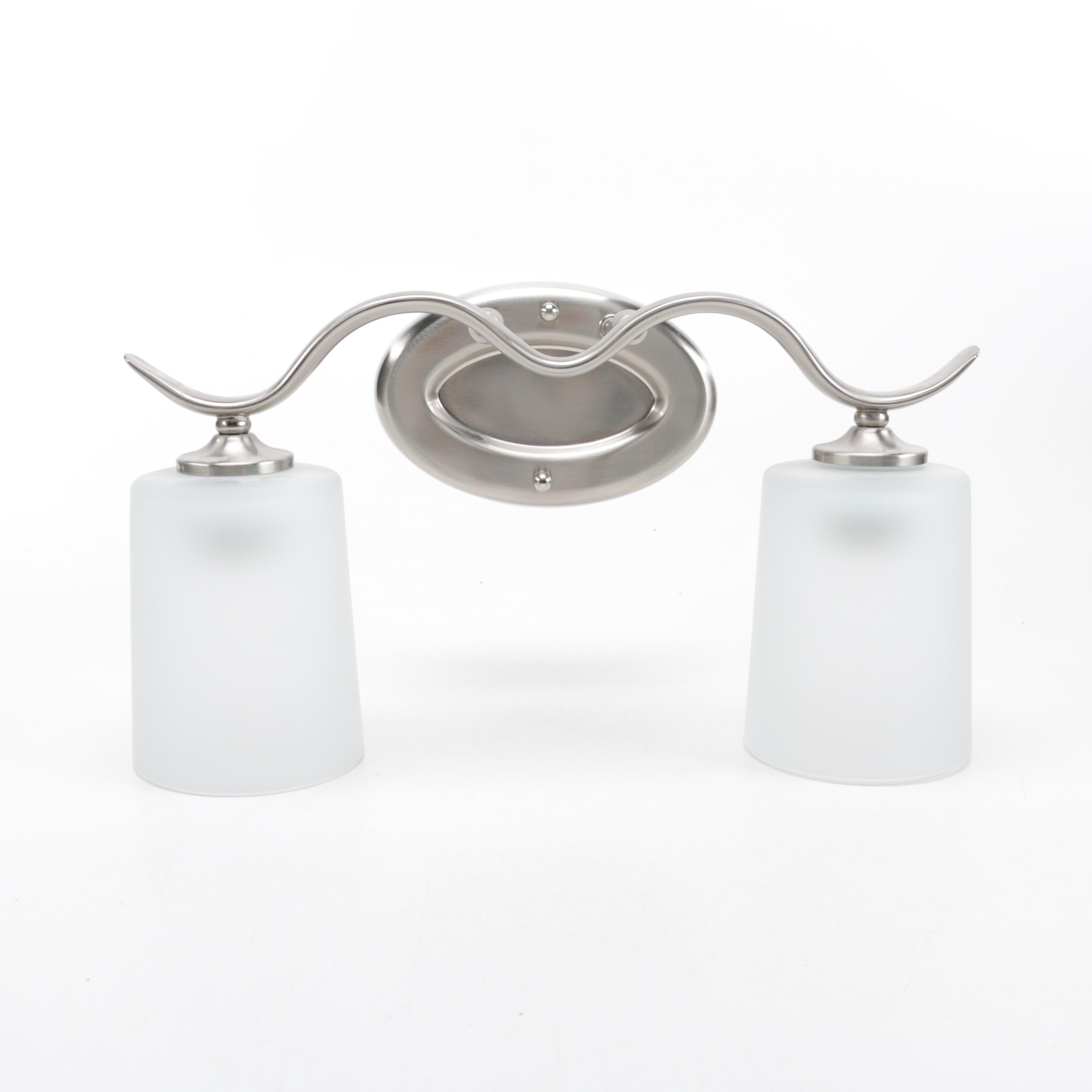 Chrome and White Vanity Lamp