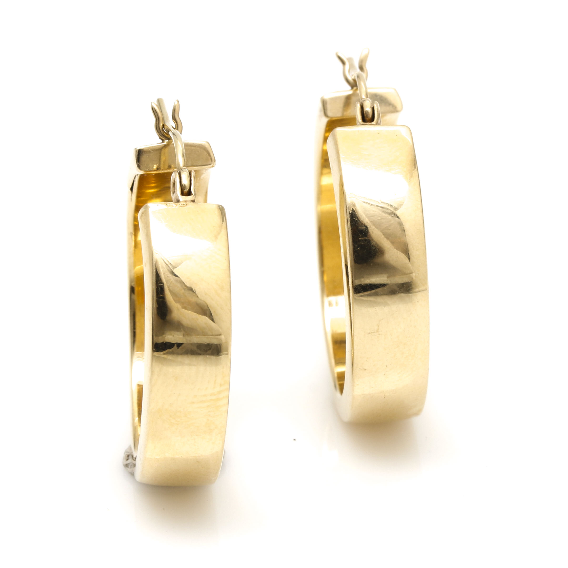 14K Yellow Gold Hoop Earrings