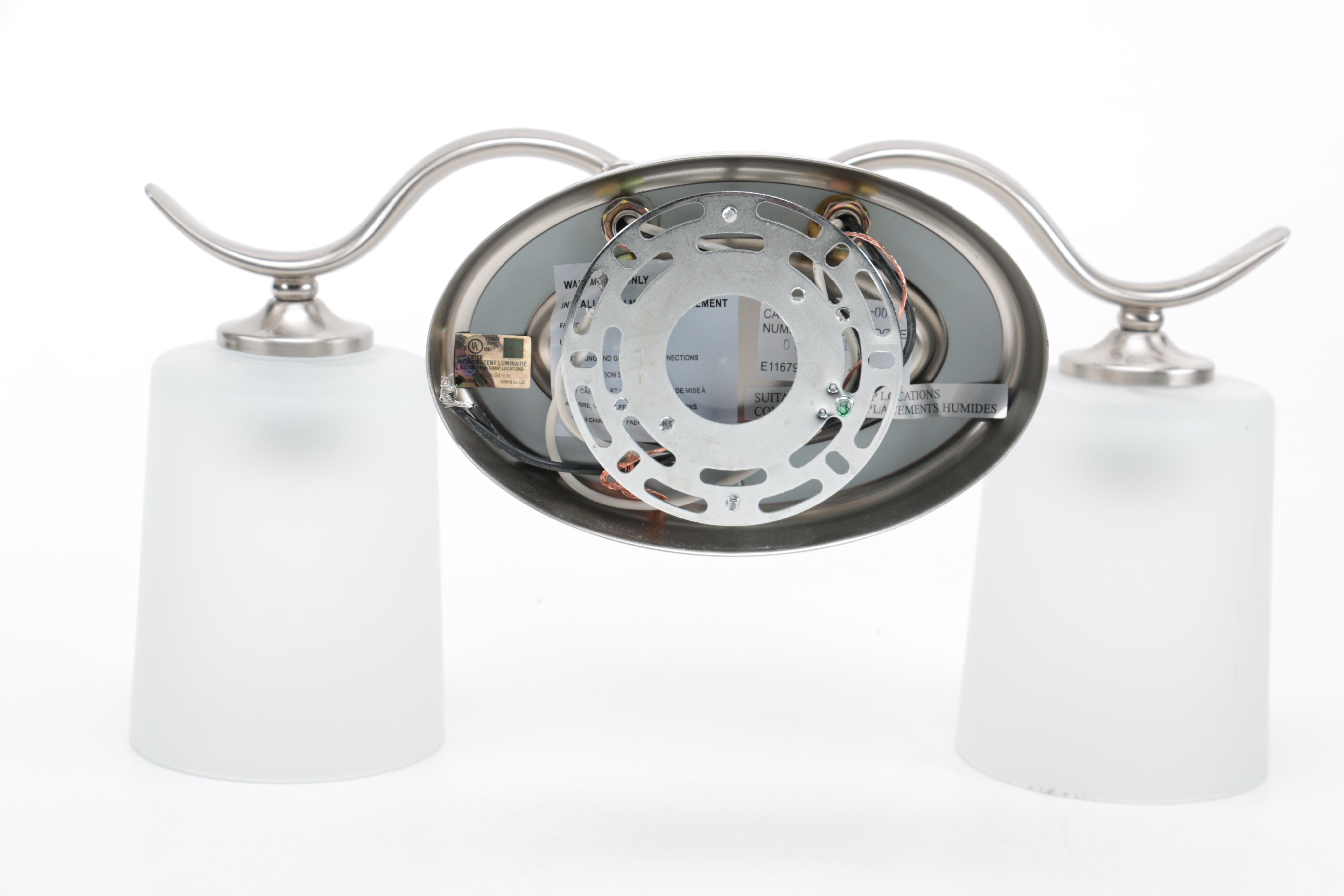 Chrome and White Vanity Lamp