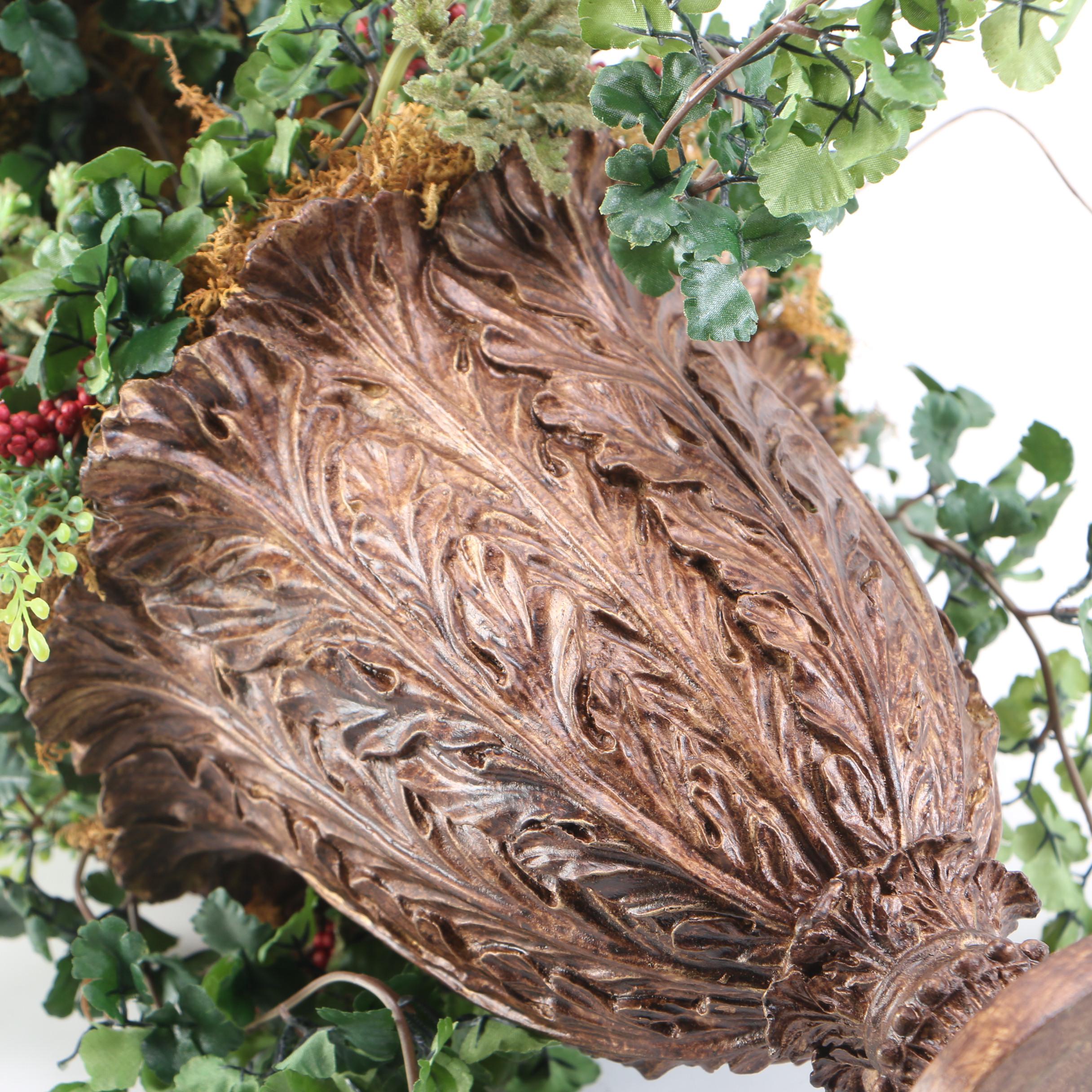 Faux Plants With Red Accents