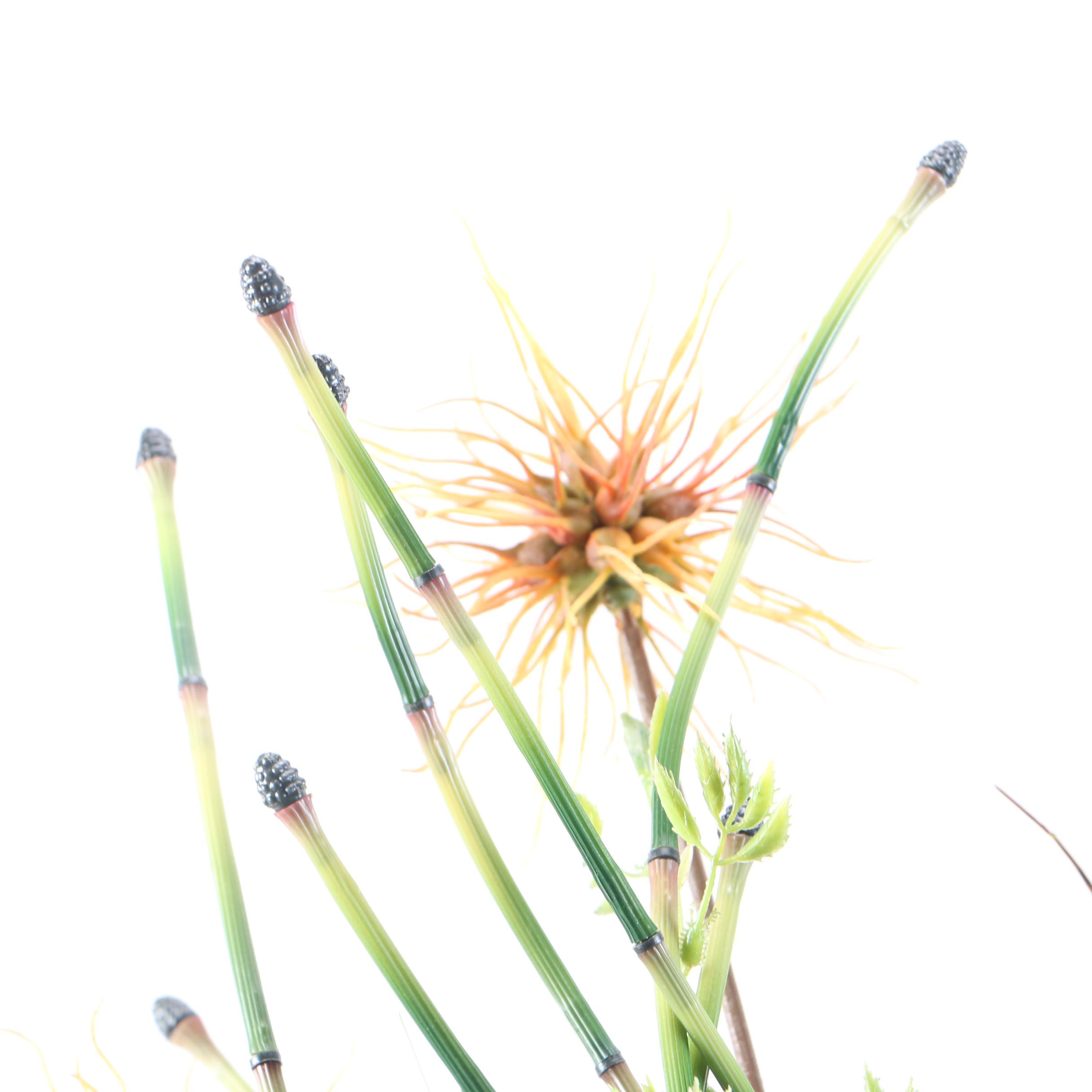 Faux Plants With Red Accents