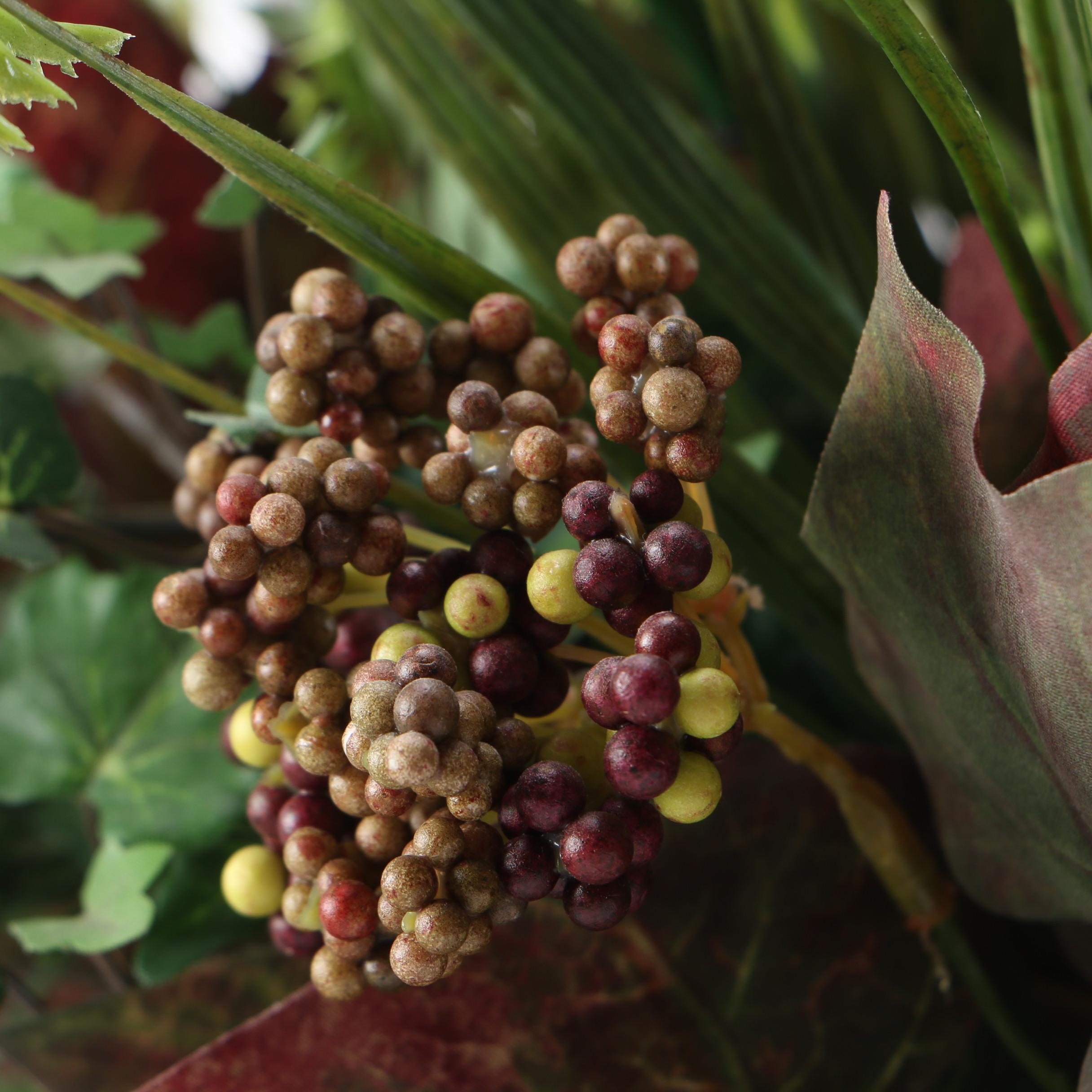 Faux Plants With Red Accents