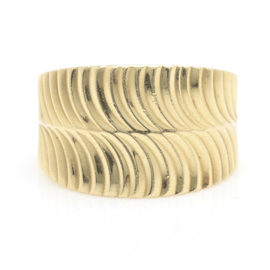 Milor Italy 14K Yellow Gold Beveled Band