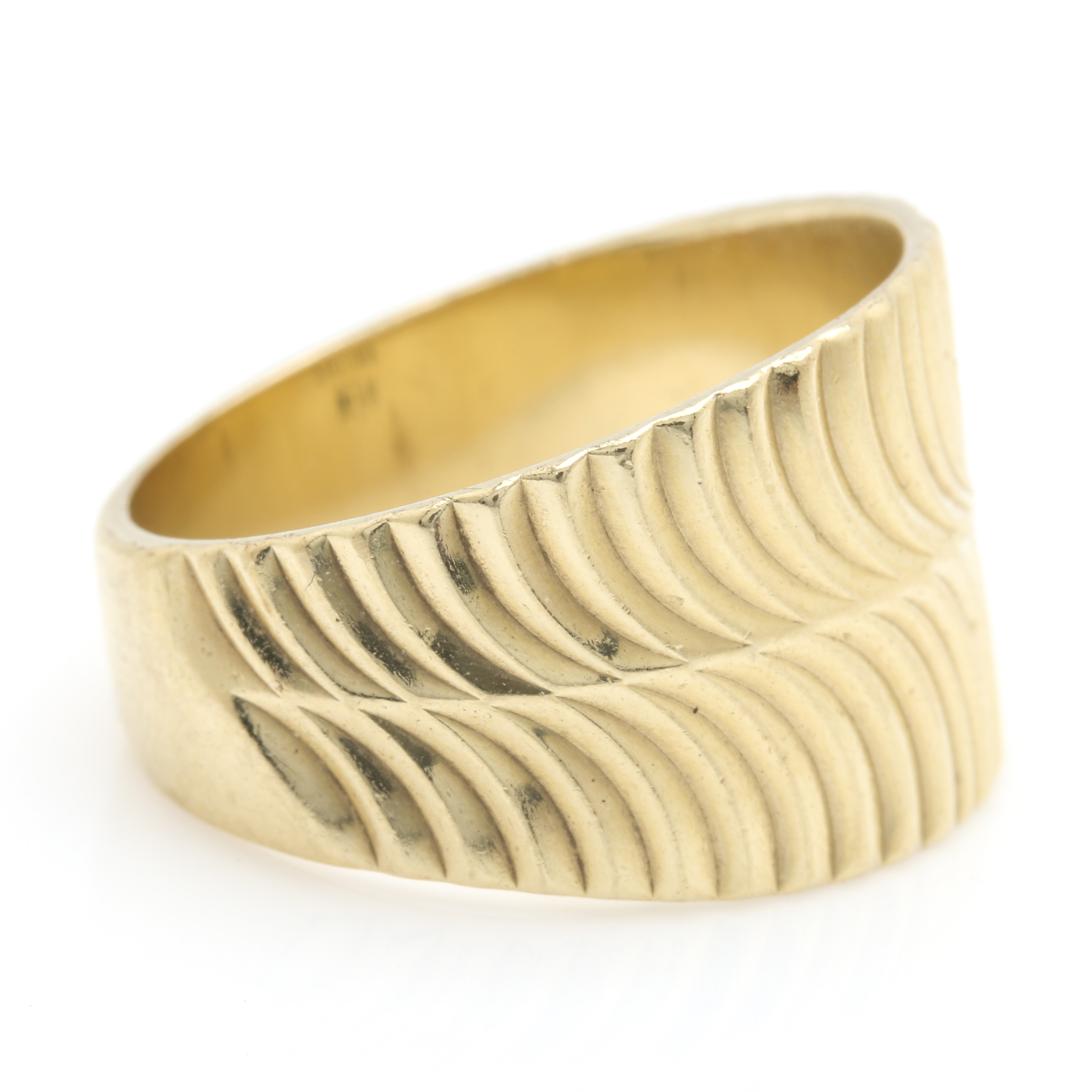 Milor Italy 14K Yellow Gold Beveled Band