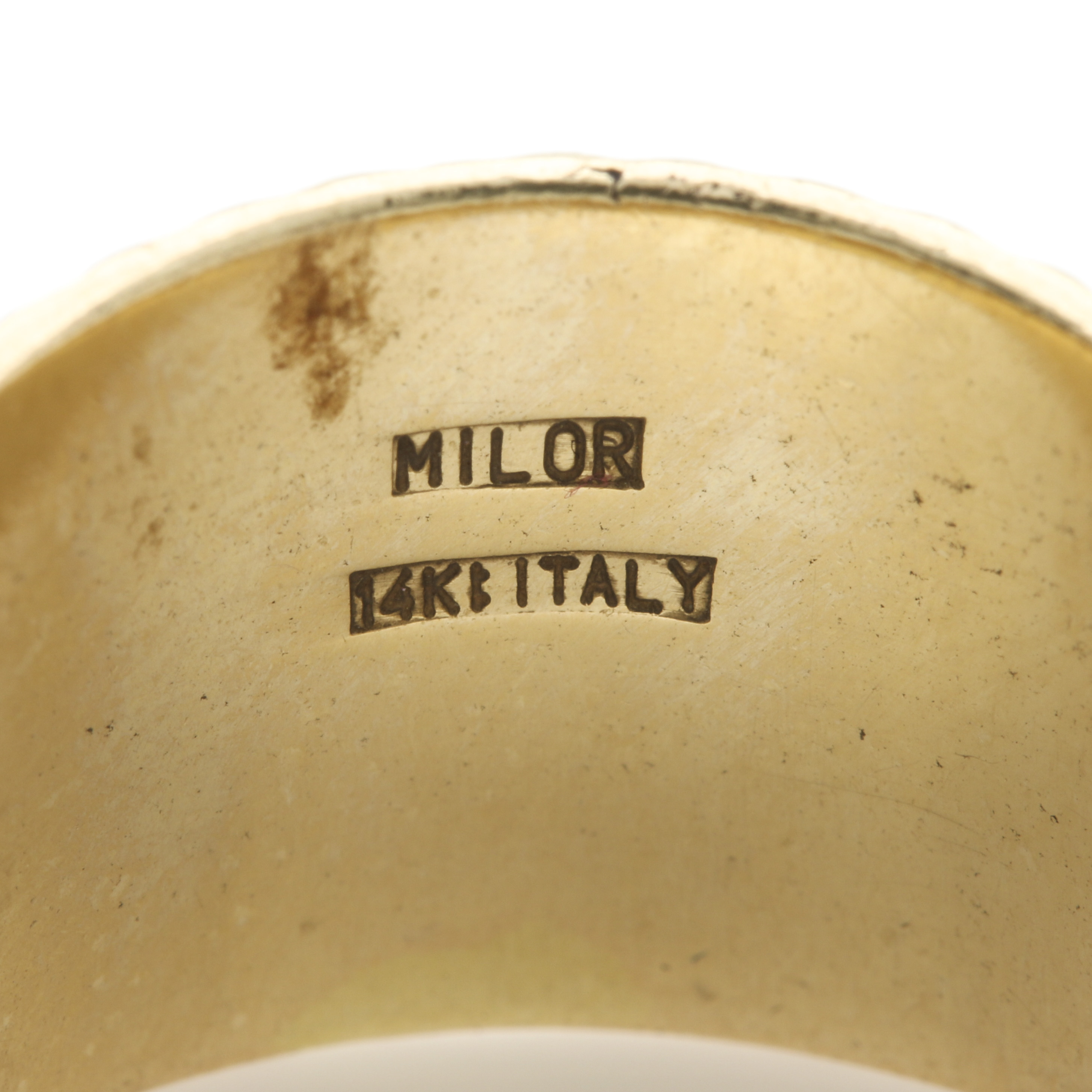 Milor Italy 14K Yellow Gold Beveled Band