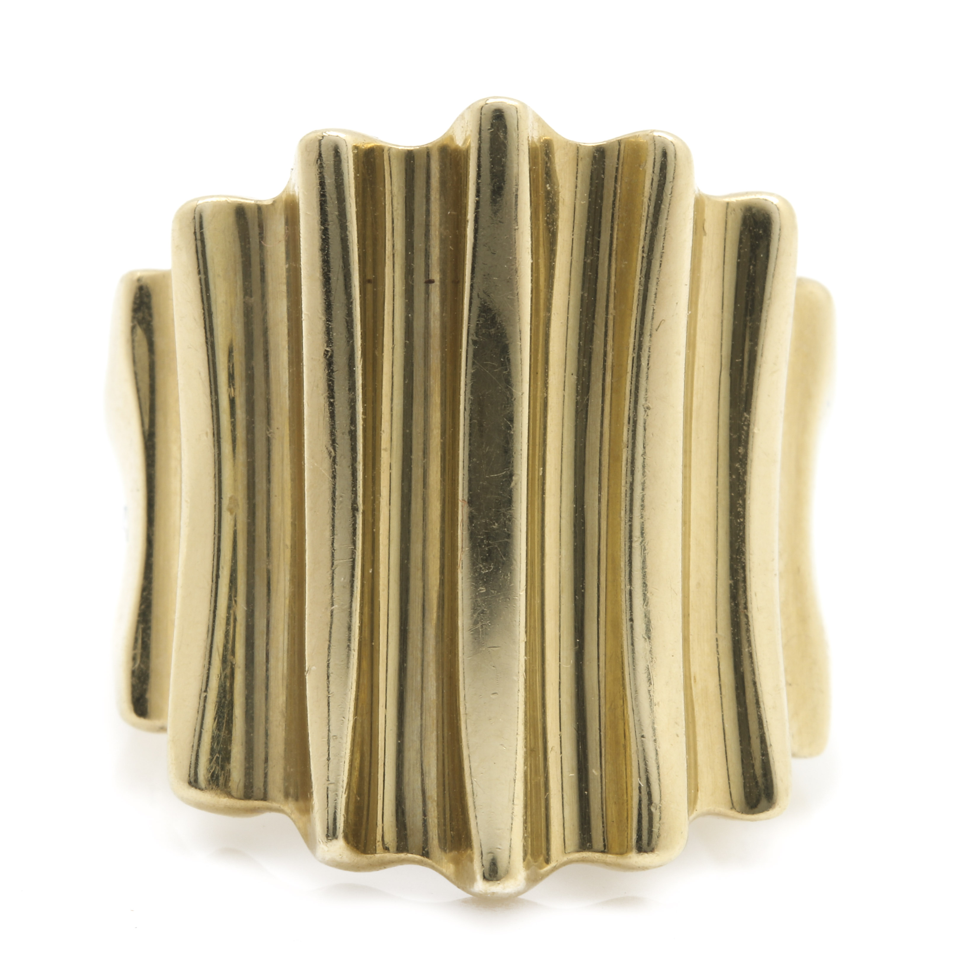 14K Yellow Gold Ridged Band