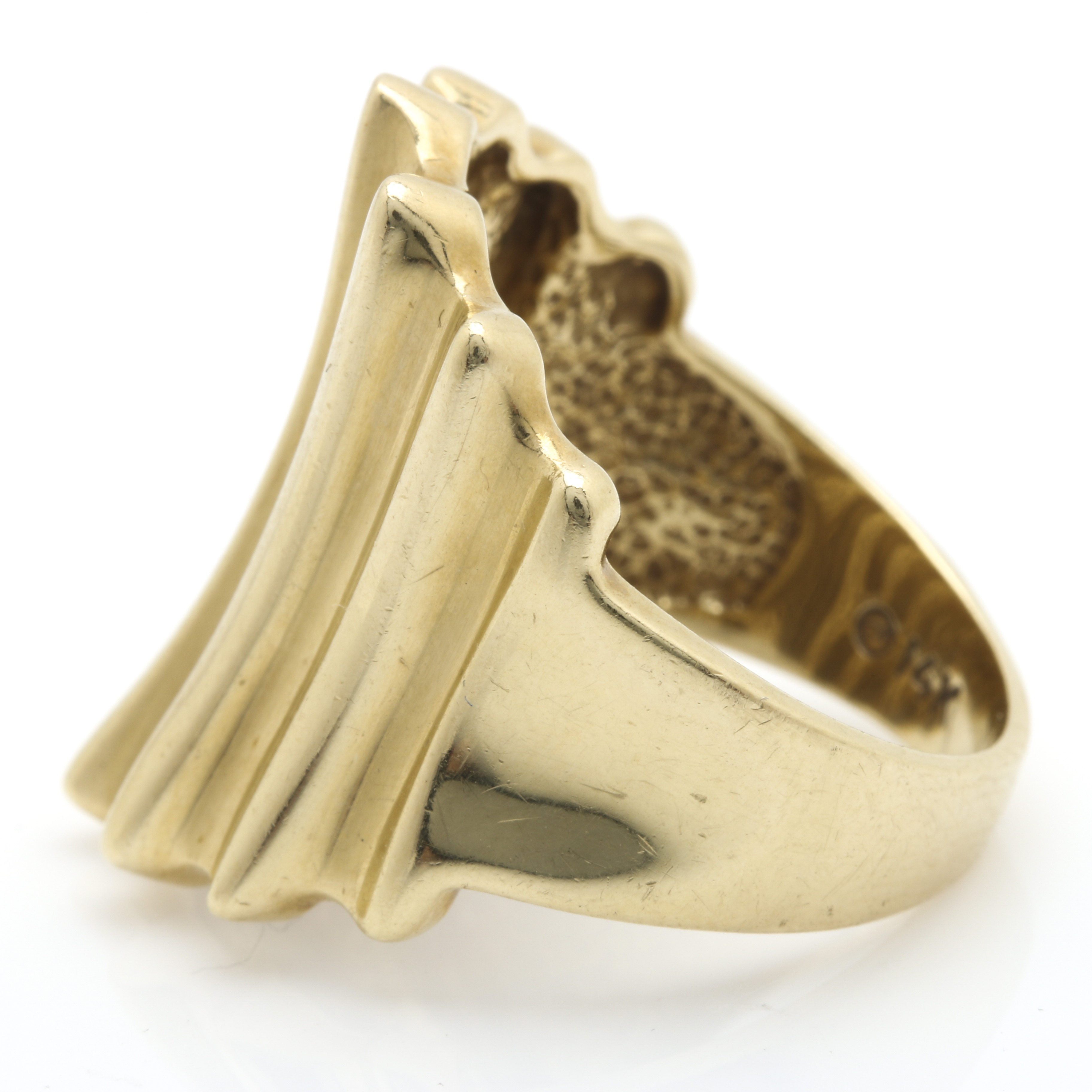 14K Yellow Gold Ridged Band