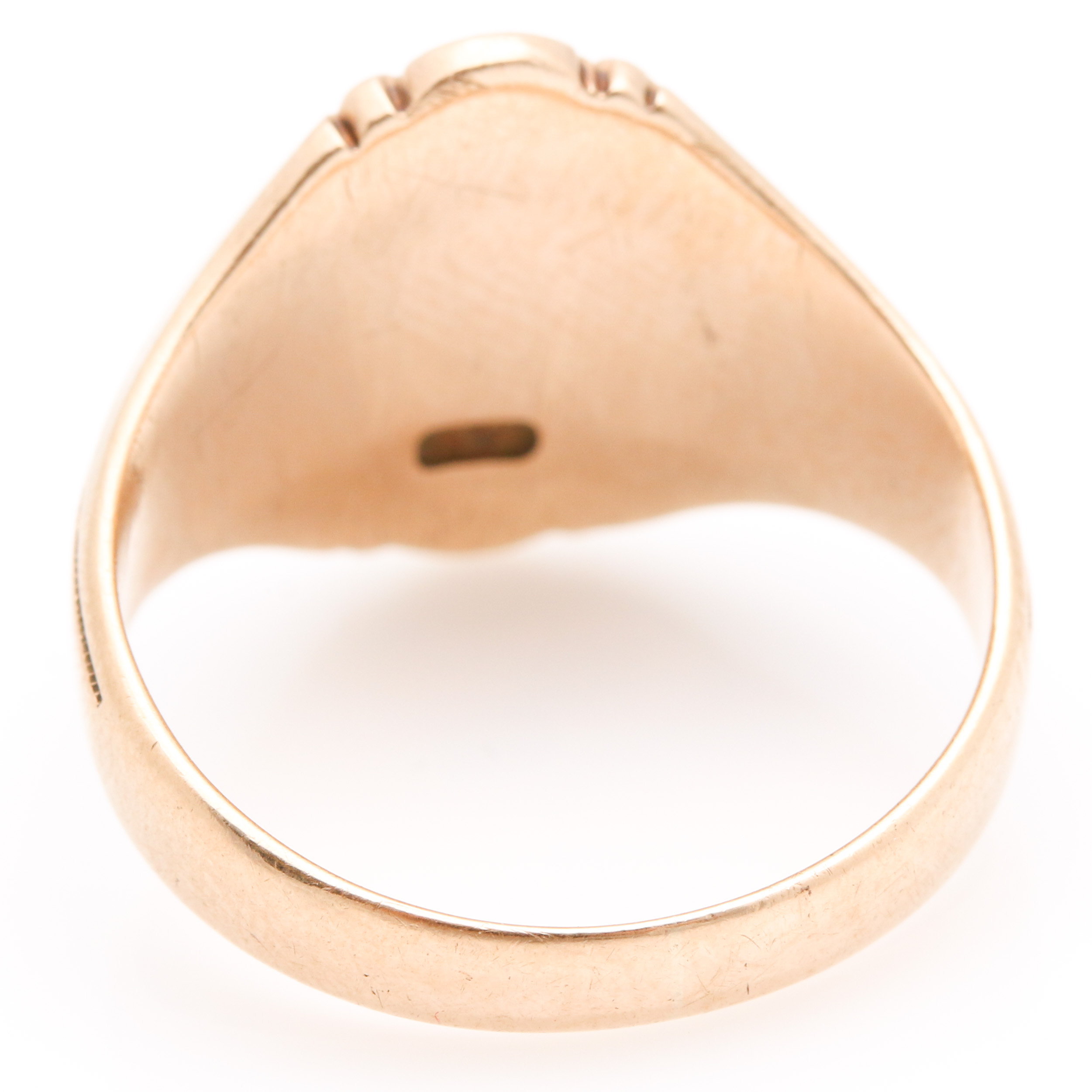 10K Yellow Gold Engraved Signet Ring