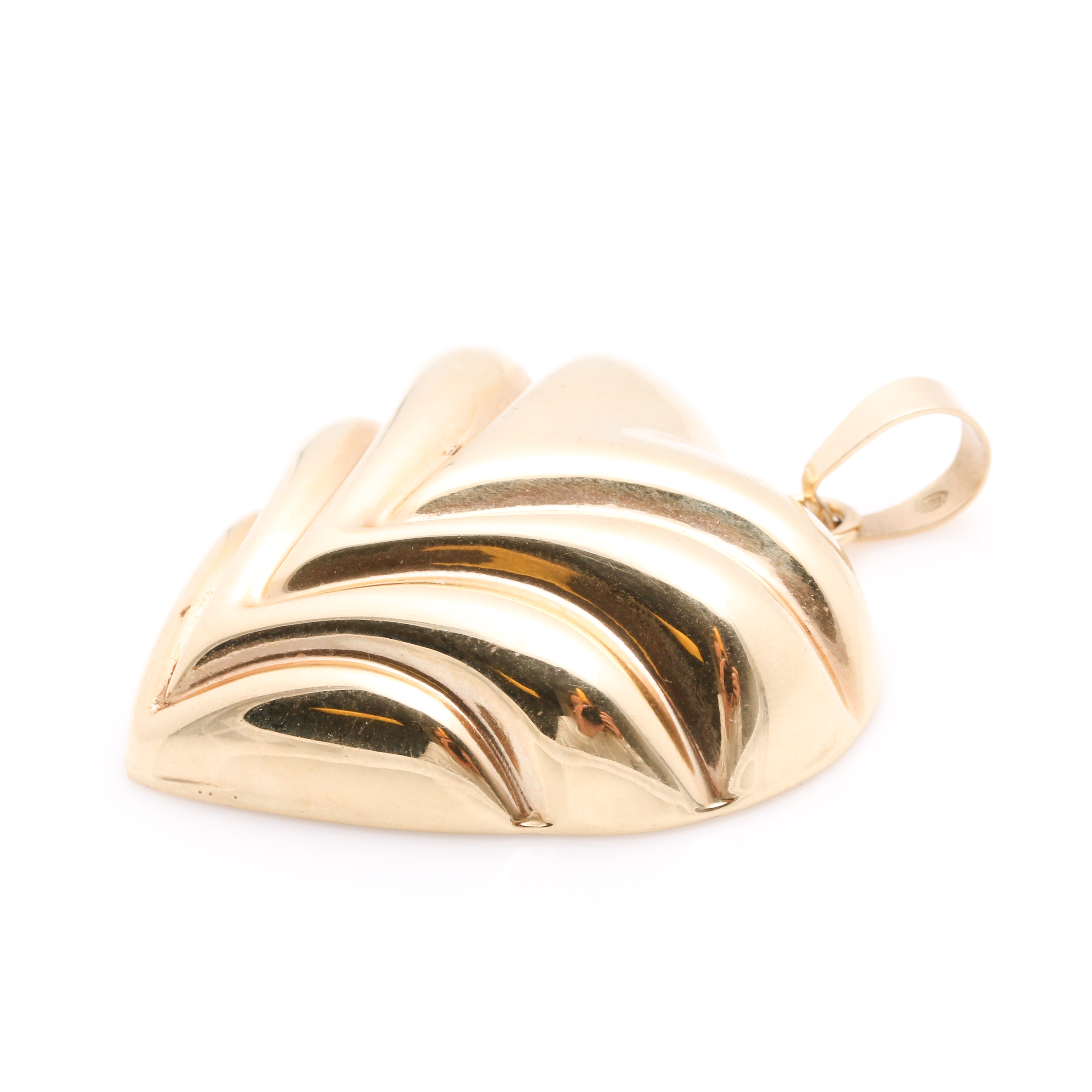 14K Yellow Gold Heart Pendant