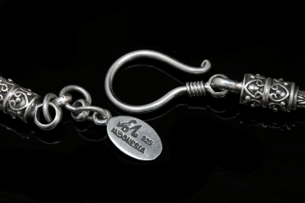 Sterling Silver and Amazonite Pendant with Robert Manse Sterling Silver Wheat Chain