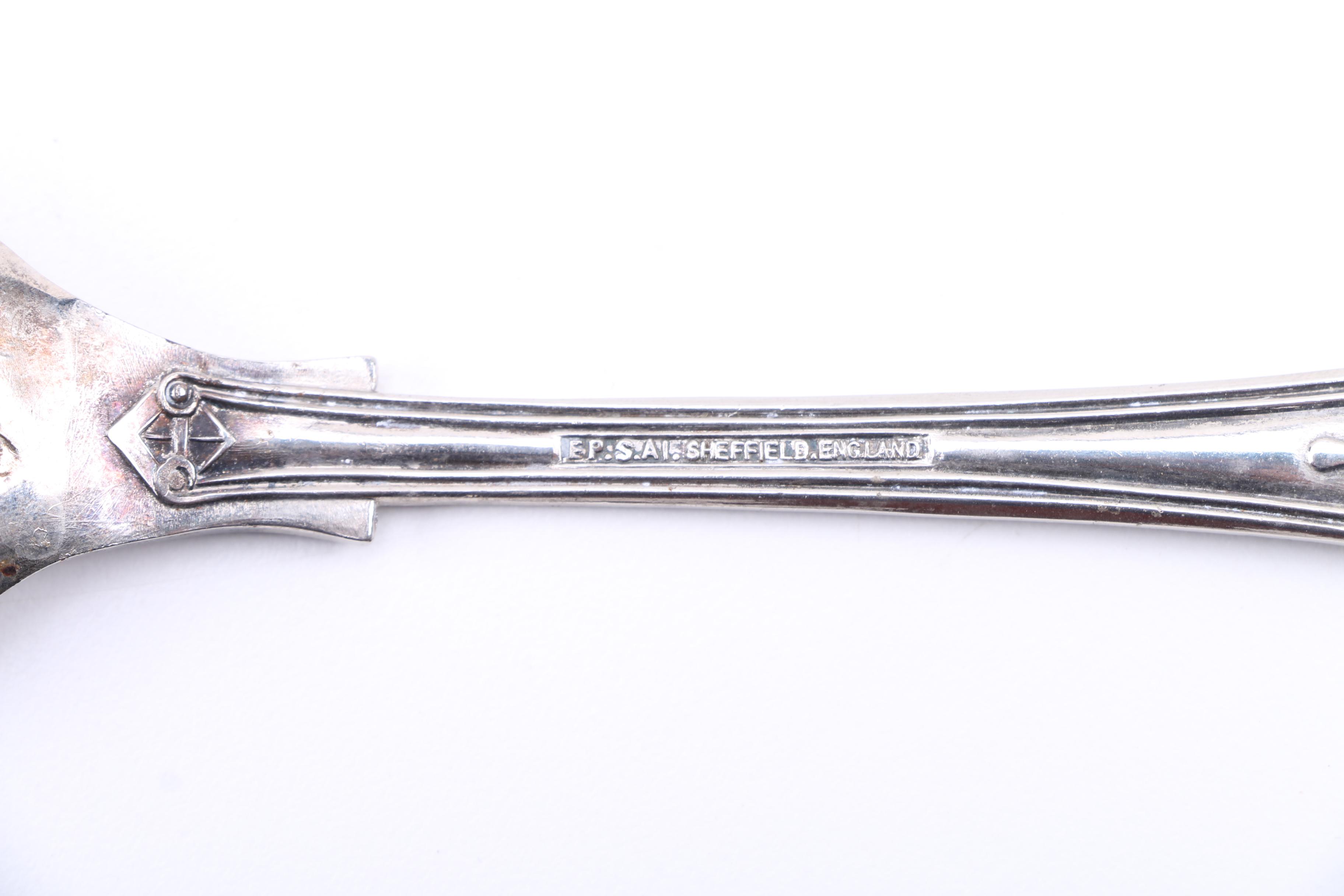 Sheffield Silver Plate Salad Serving Set in "Kings" Pattern