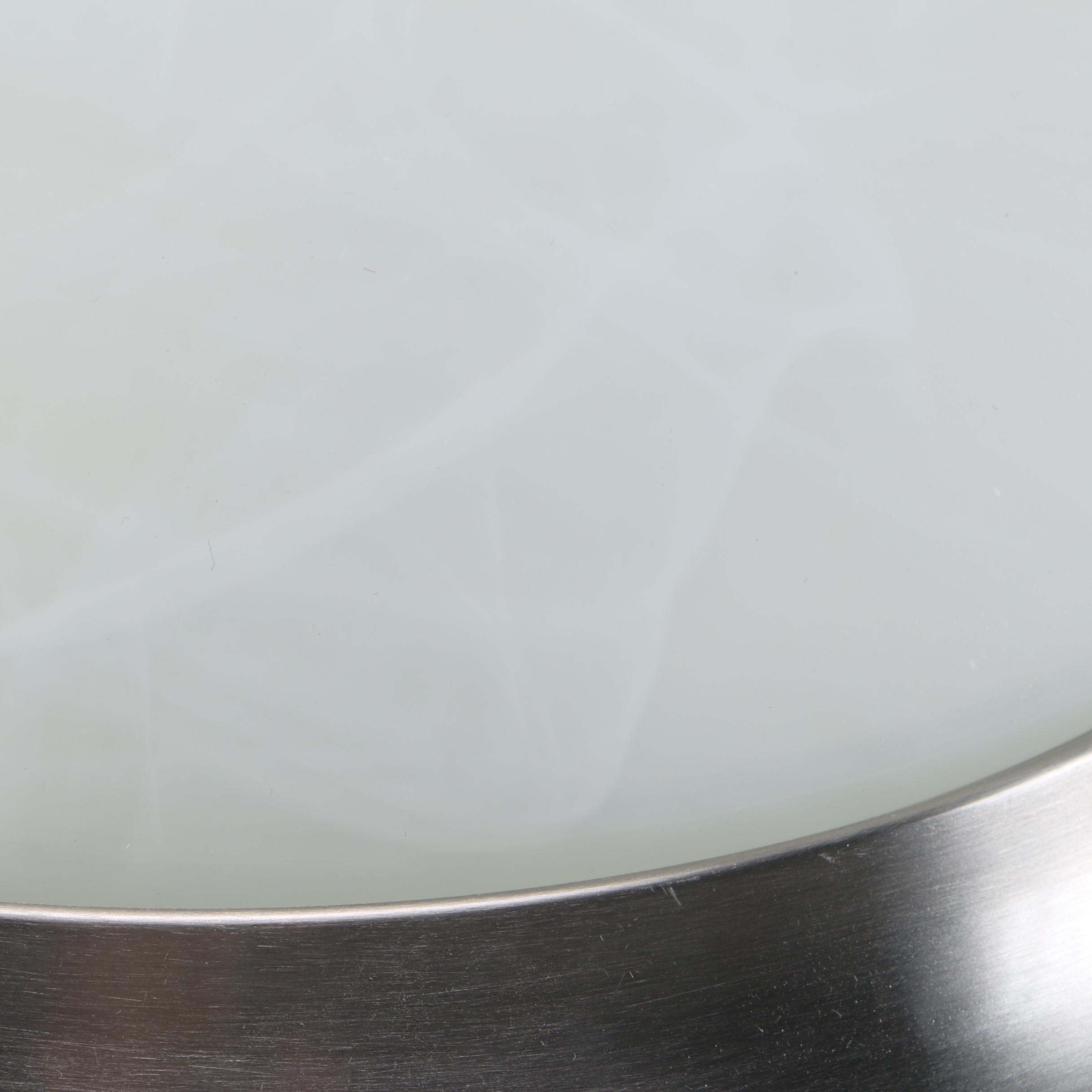 Silver and White Flush Mount Light