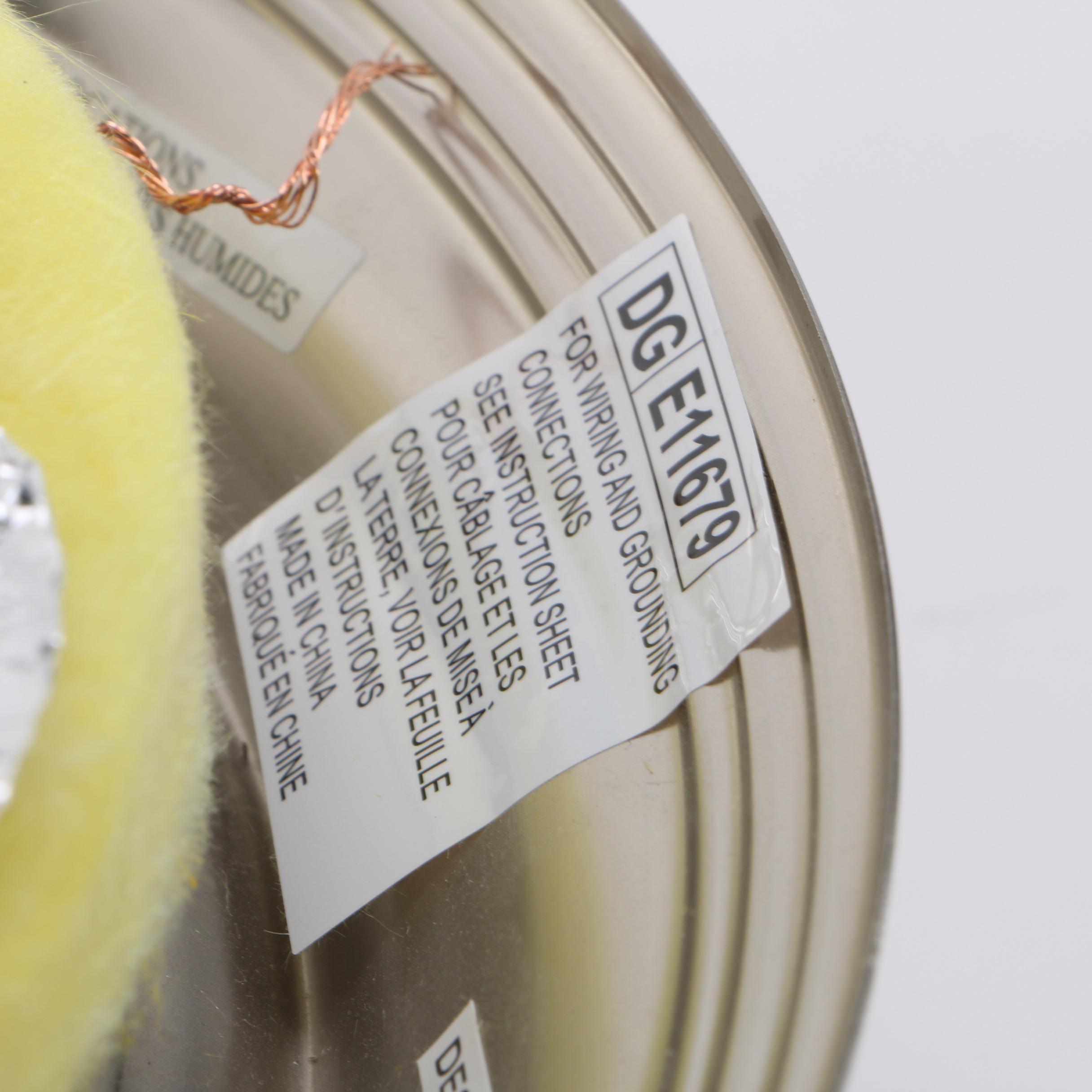 Silver and White Flush Mount Light