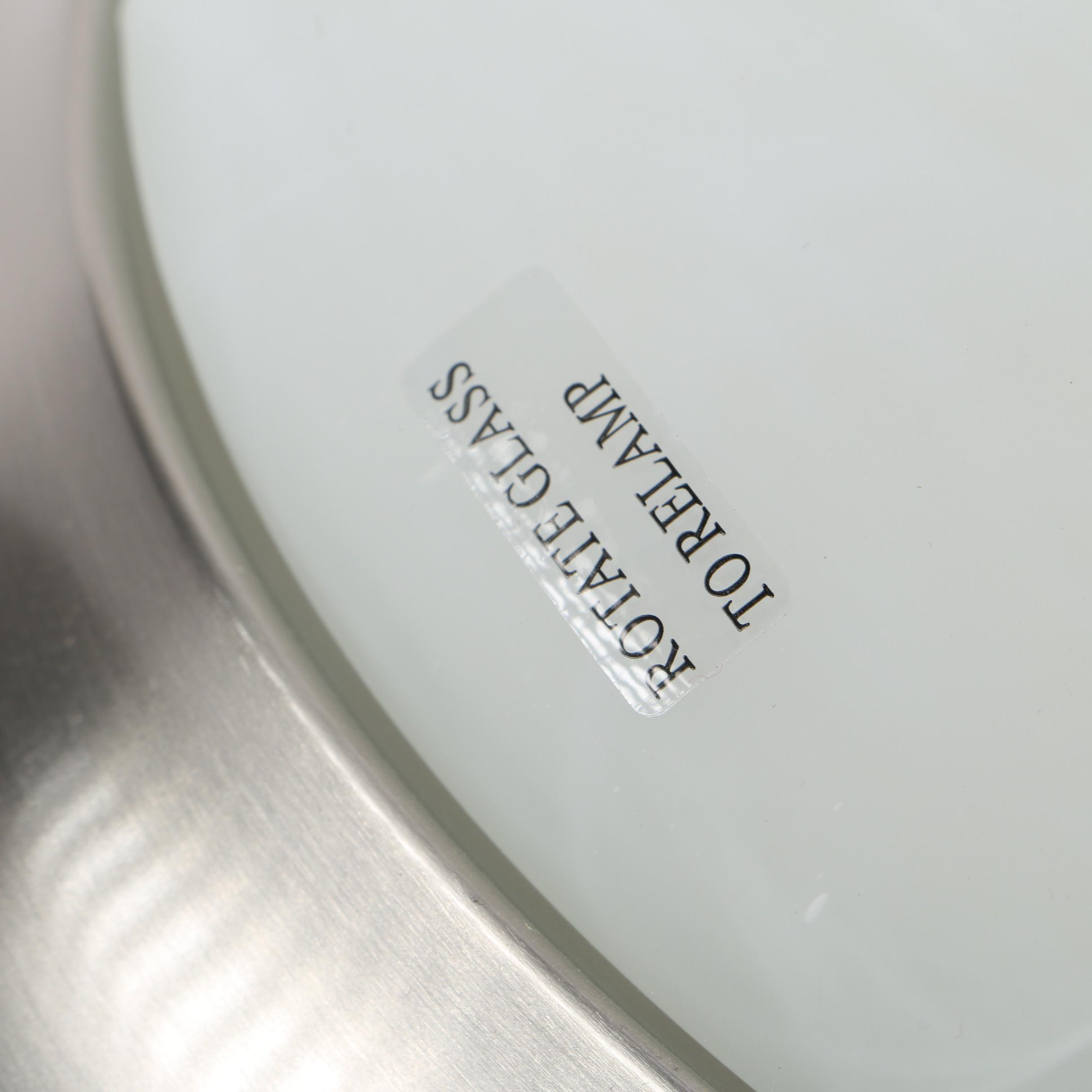 Silver and White Flush Mount Light