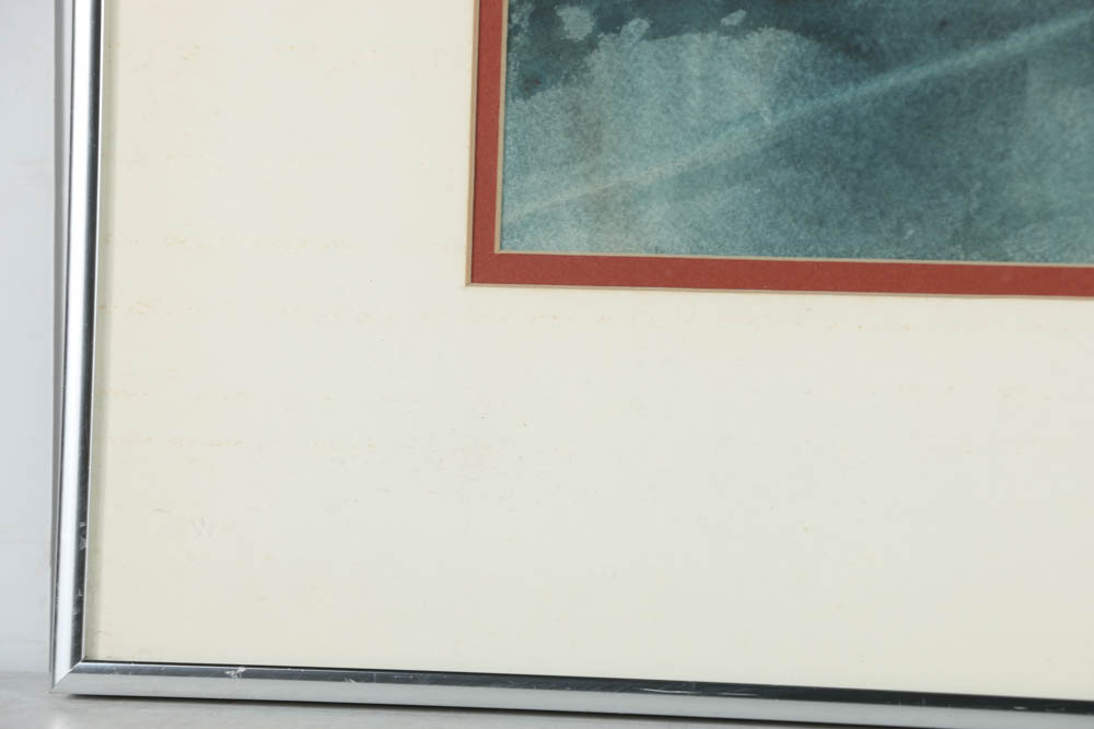 Phyllis Rutigliano Watercolor on Paper of a White House