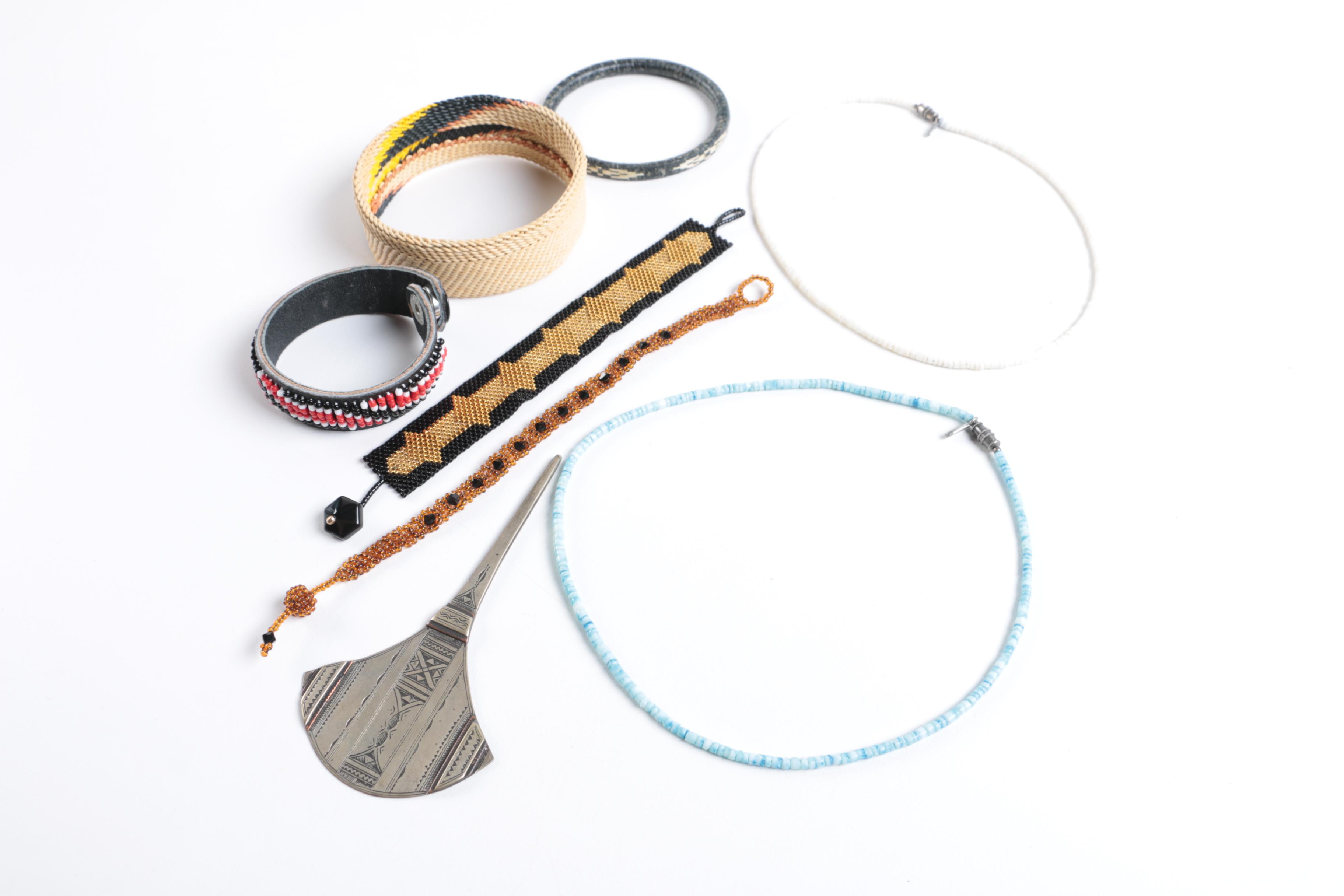 Assortment of Jewelry Featuring African Made Pieces