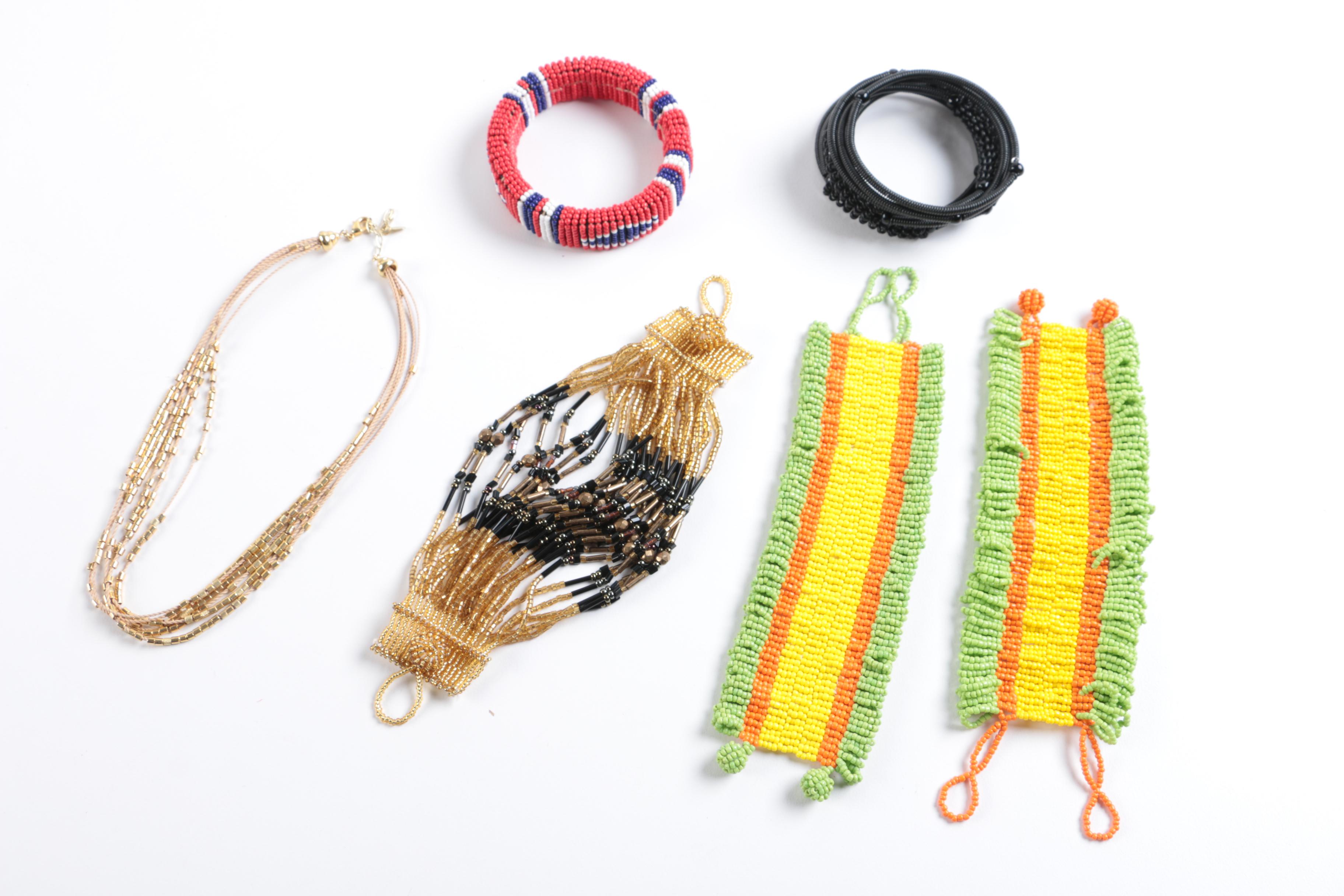 Assortment of Jewelry Featuring African Made Pieces